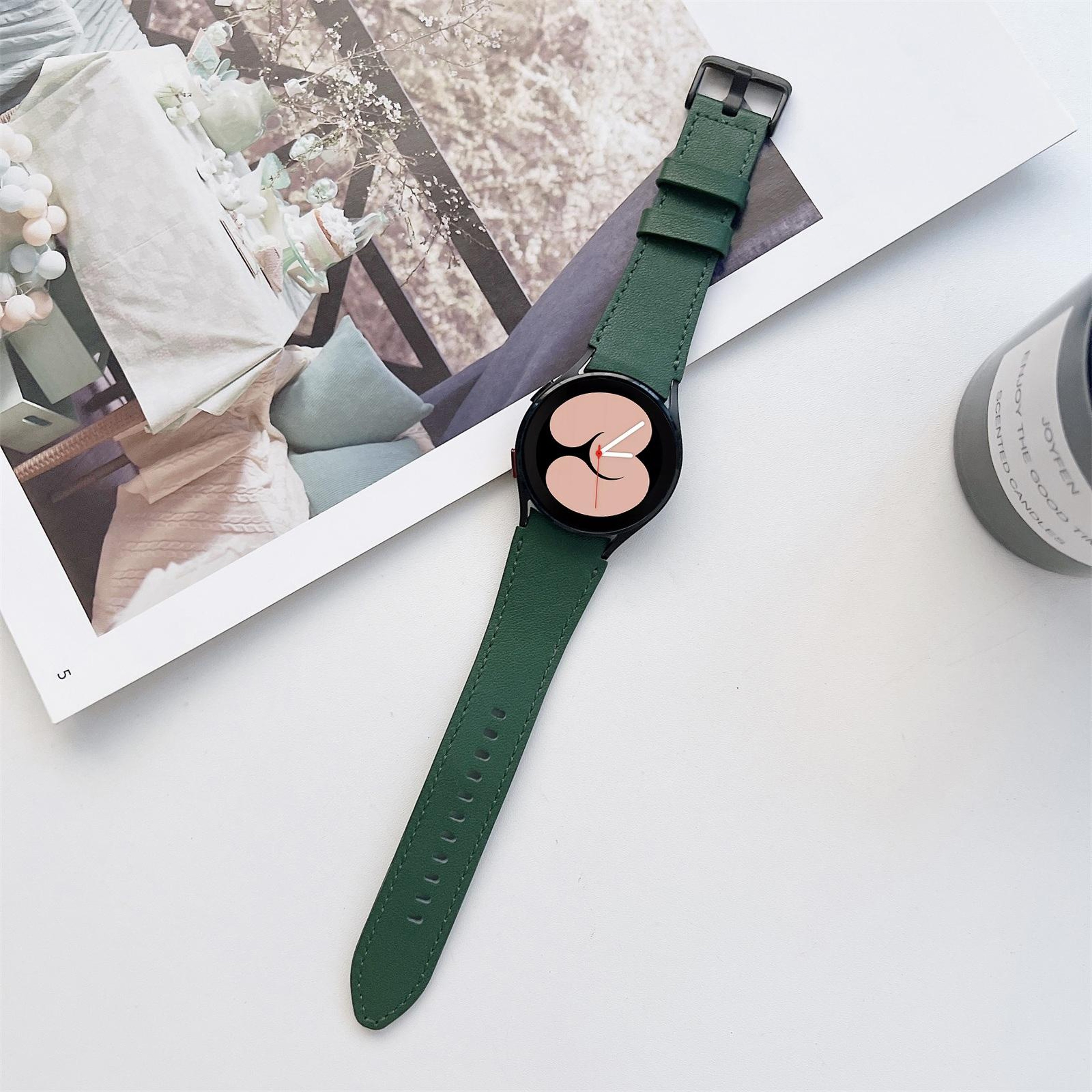Samsung Galaxy Watch4 Leather Strap Double Sided Adjustable Replacement Watch Band 0