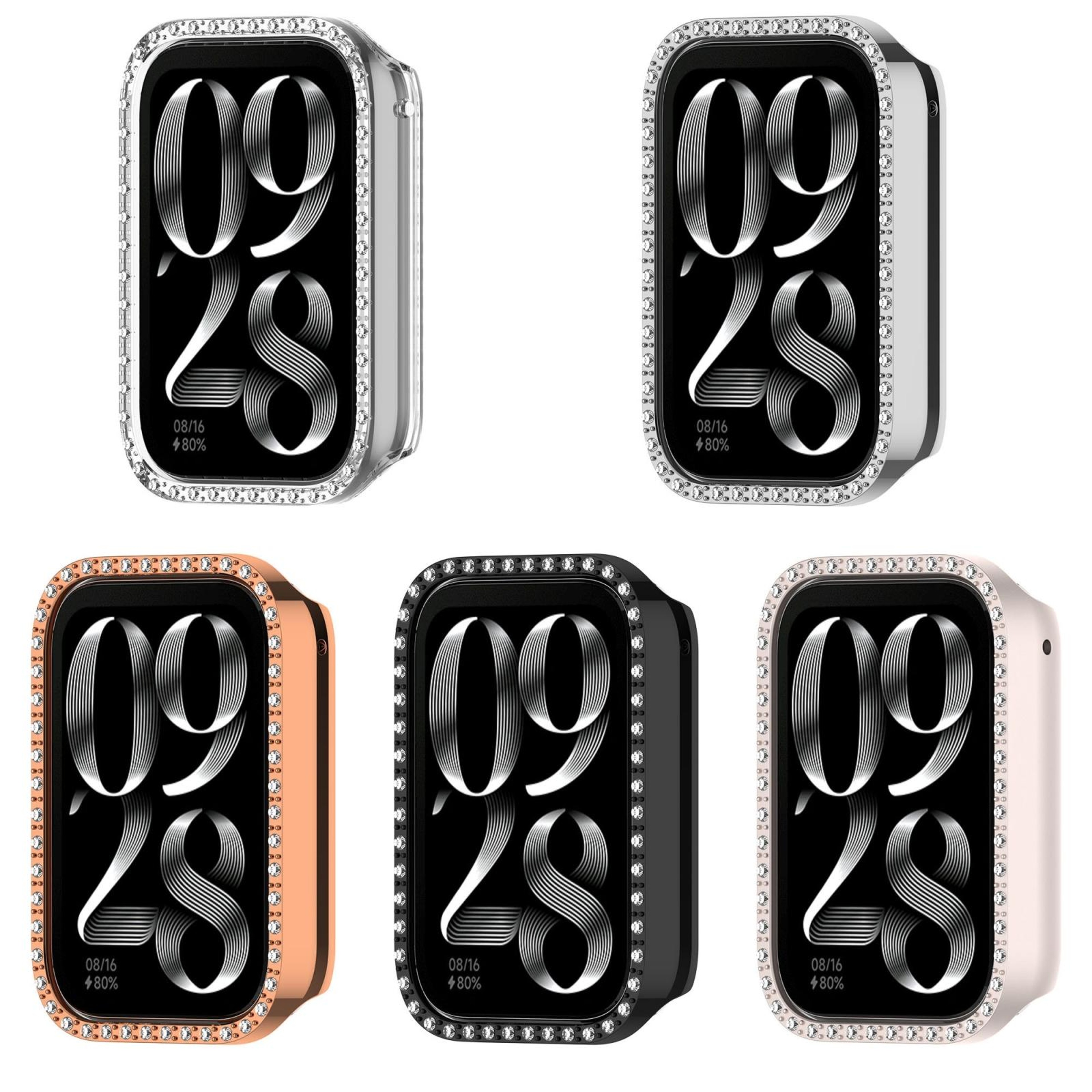 Luxury Diamond Xiaomi Smart Band 9 Pro Case Lightweight PC Watch Protective Cover 1