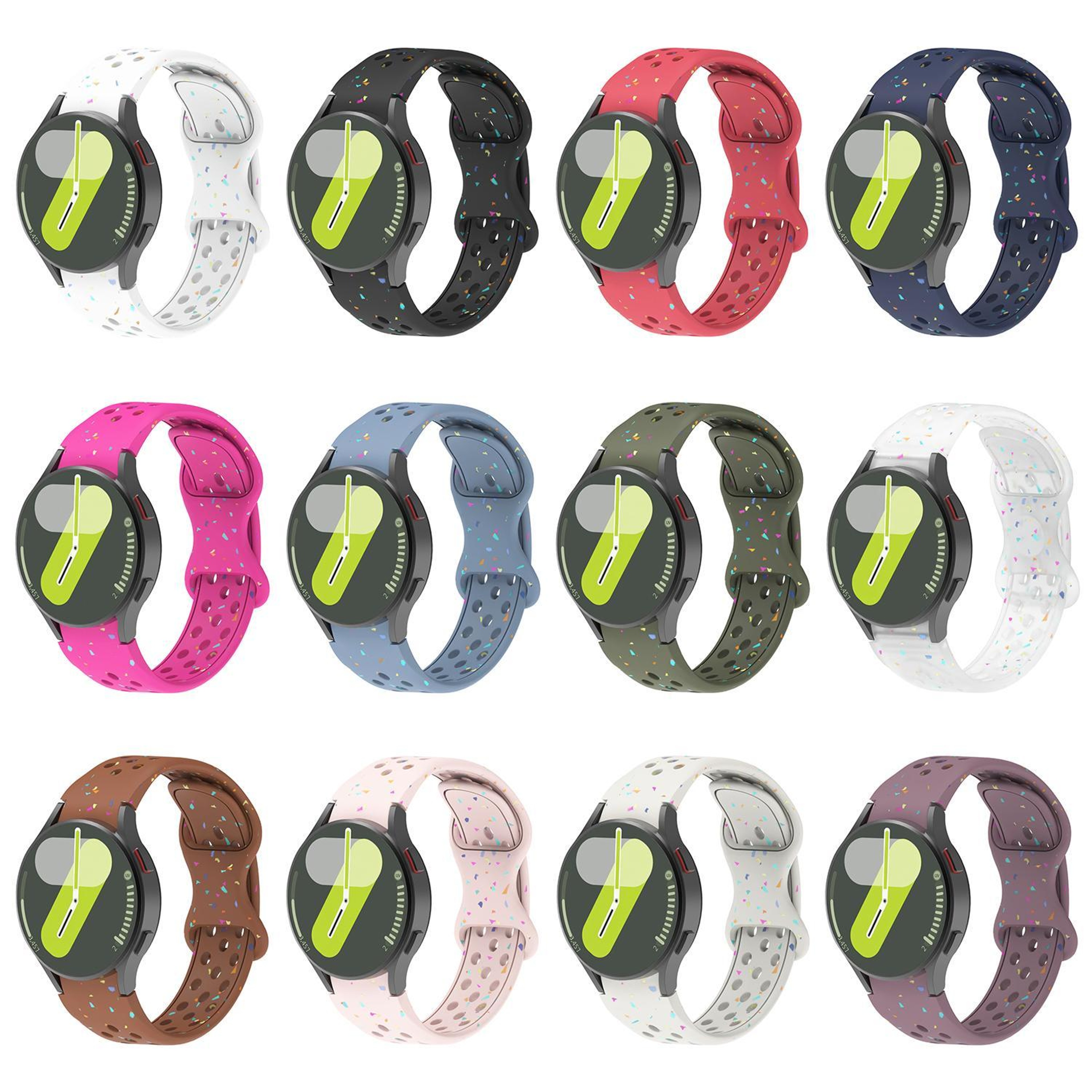 Samsung Galaxy Watch 7 40mm 44mm Silicone Watch Band Eco Friendly Colorful Dots Replacement Strap – view 7