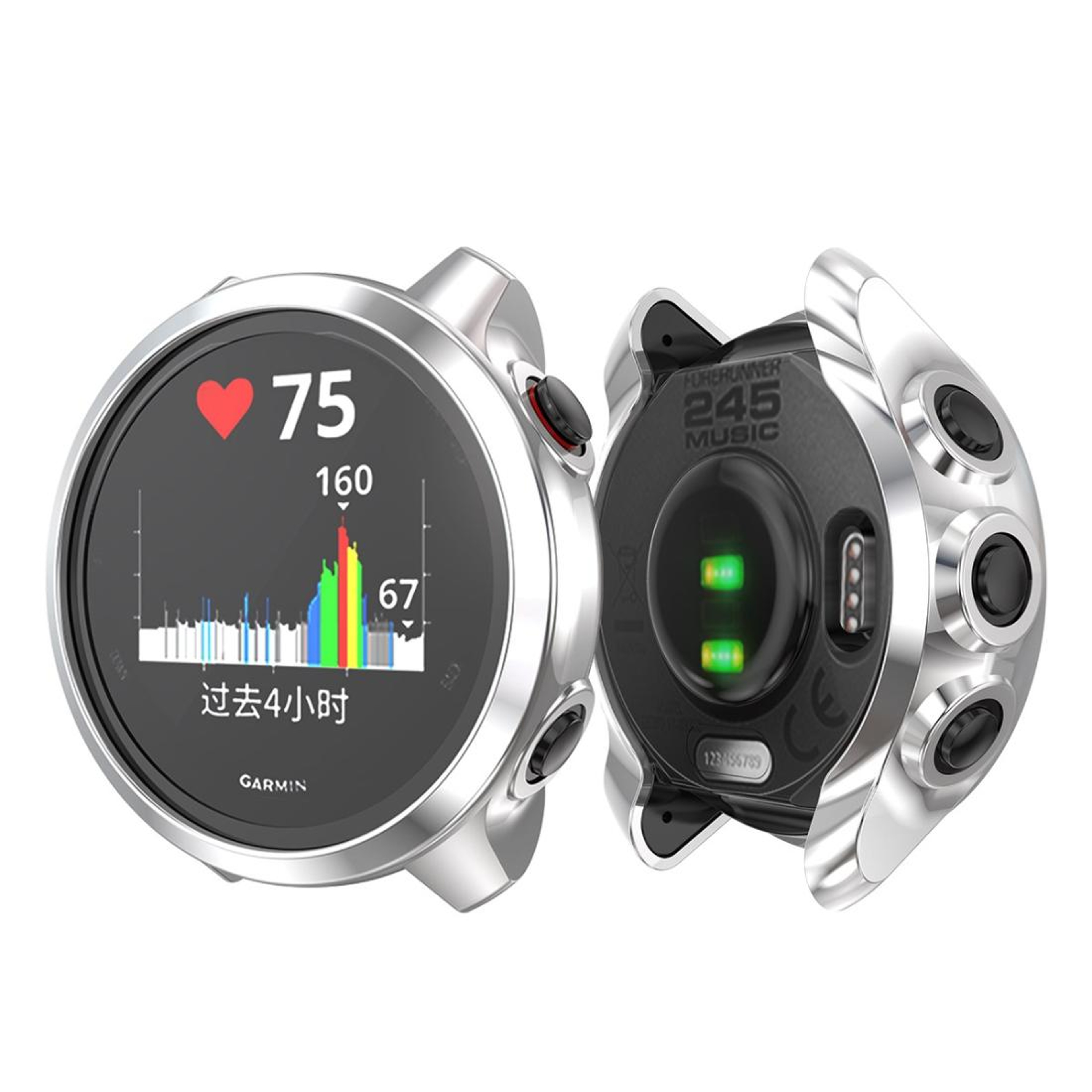 Garmin Forerunner 245 TPU Watch Case Clear Electroplated Protective Cover 1