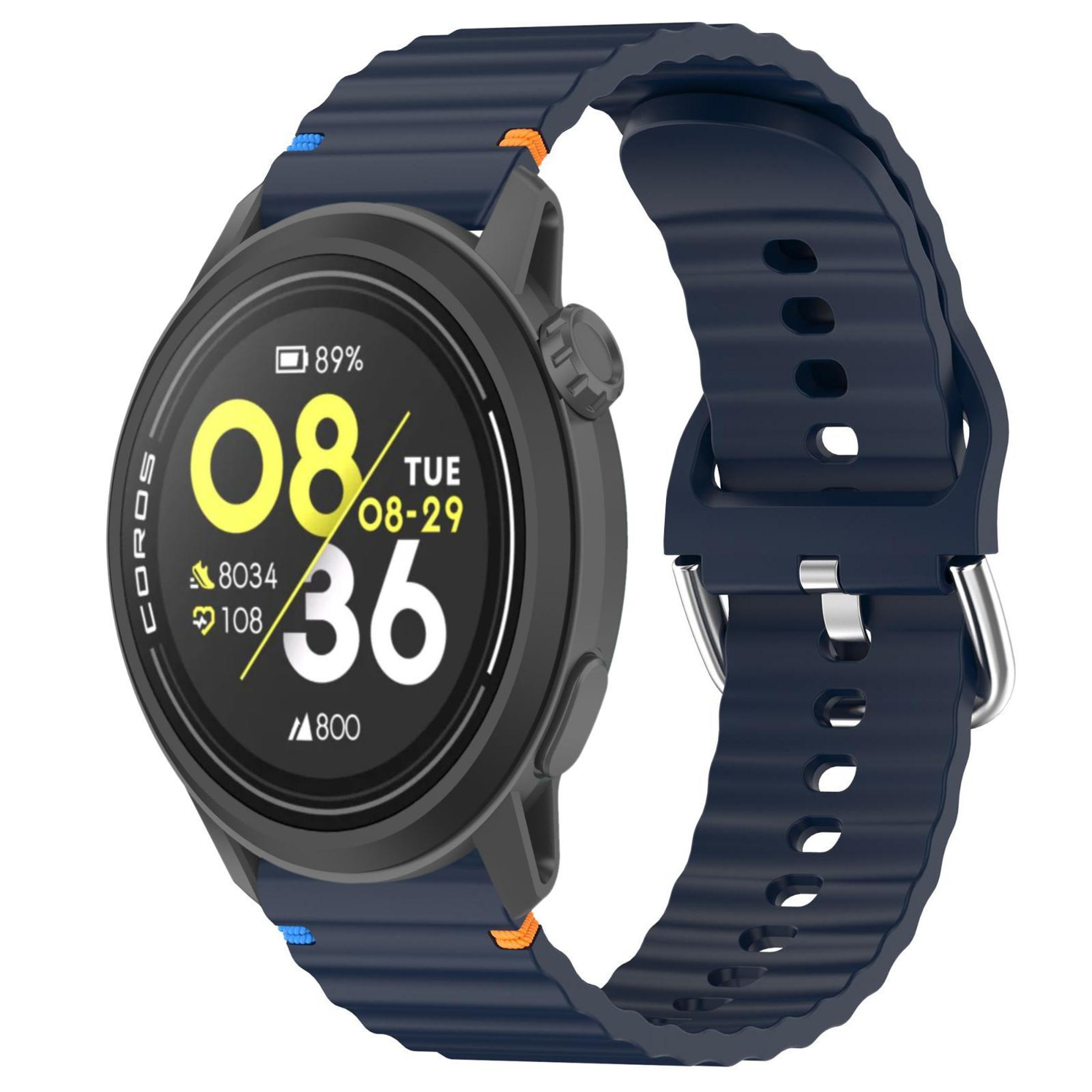 COROS Pace 3 Silicone Watch Band 22mm Wavy Grain Quick Release Replacement Strap 0
