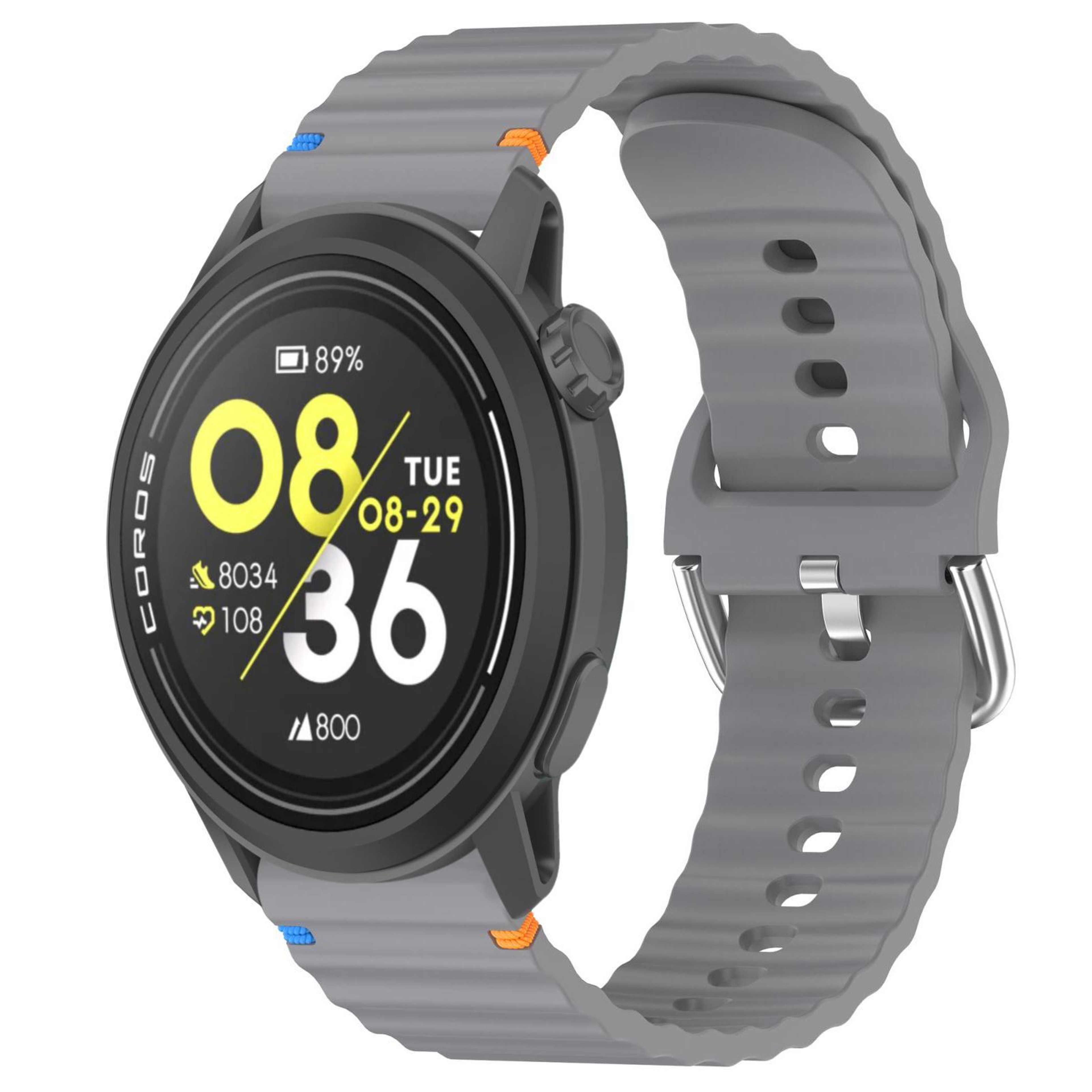 COROS Pace 3 Silicone Watch Band 22mm Wavy Grain Quick Release Replacement Strap 9