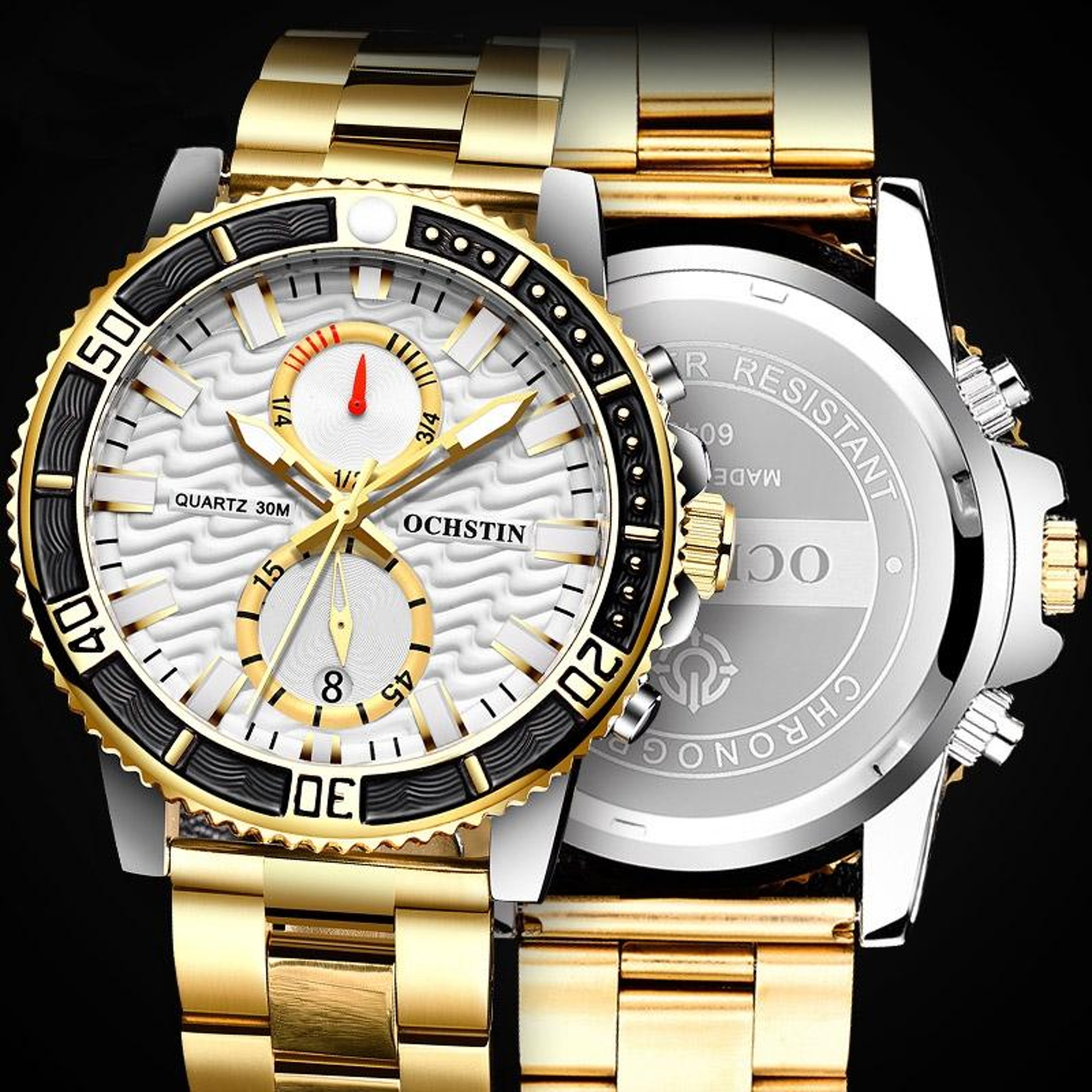 OCHSTIN 7250 Mens Quartz Watch Multifunctional Stainless Steel Watch With Luminous Display 6