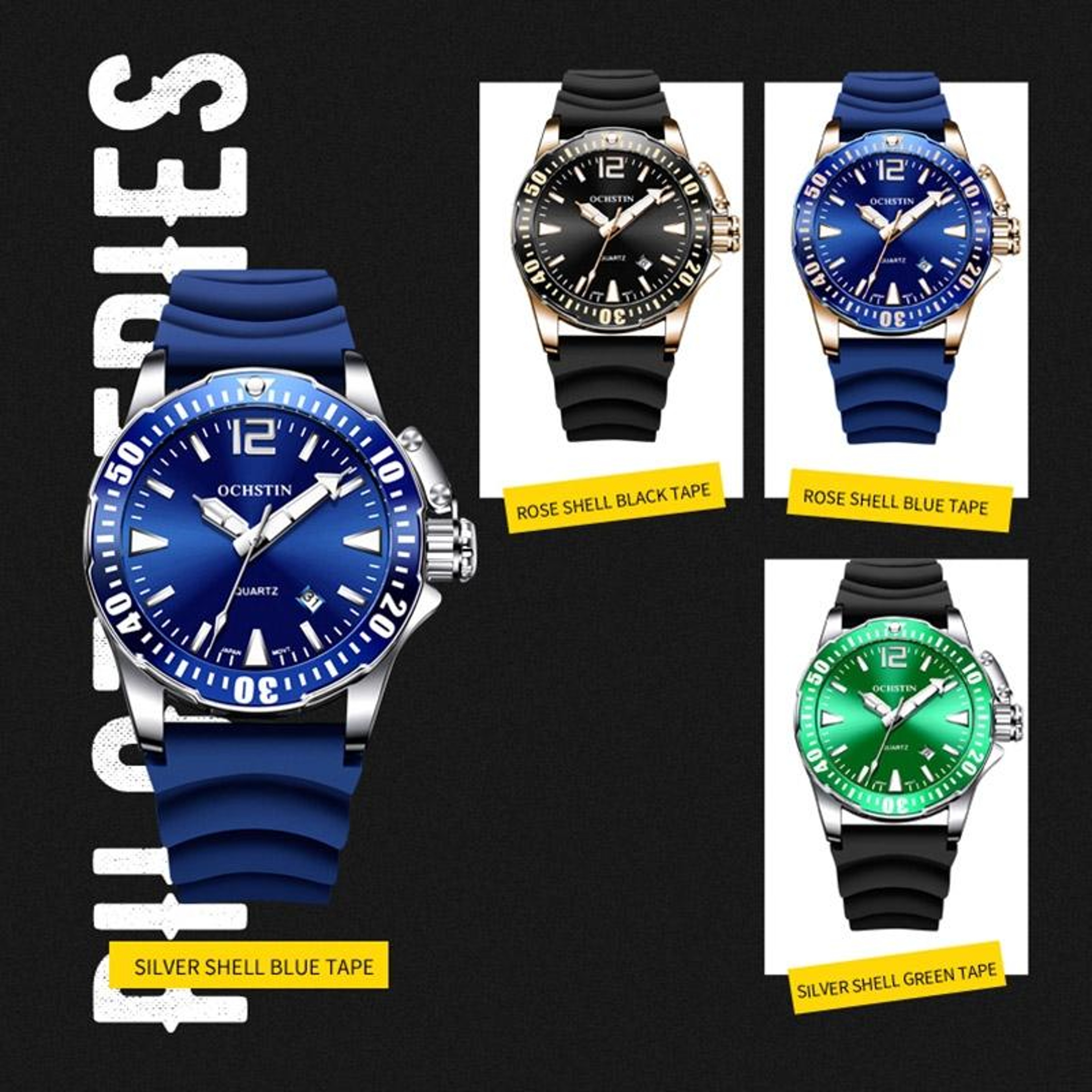 OCHSTIN 7002A Quartz Mens Watch Waterproof Luminous Watch With Silicone Strap 3