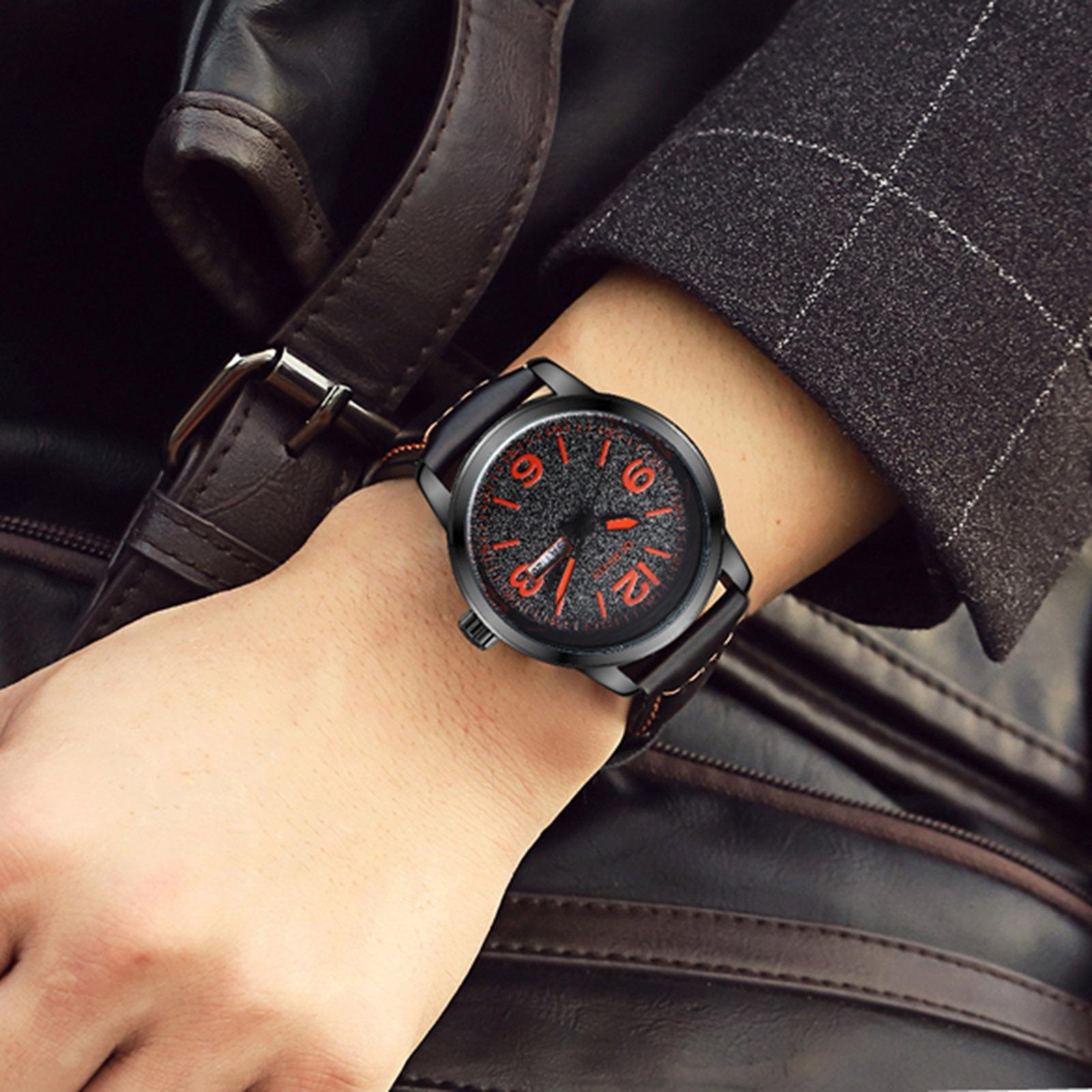 Ochstin 6047B Business Quartz Watch Genuine Leather Watch For Men Waterproof Luminous Analog Wristw 1
