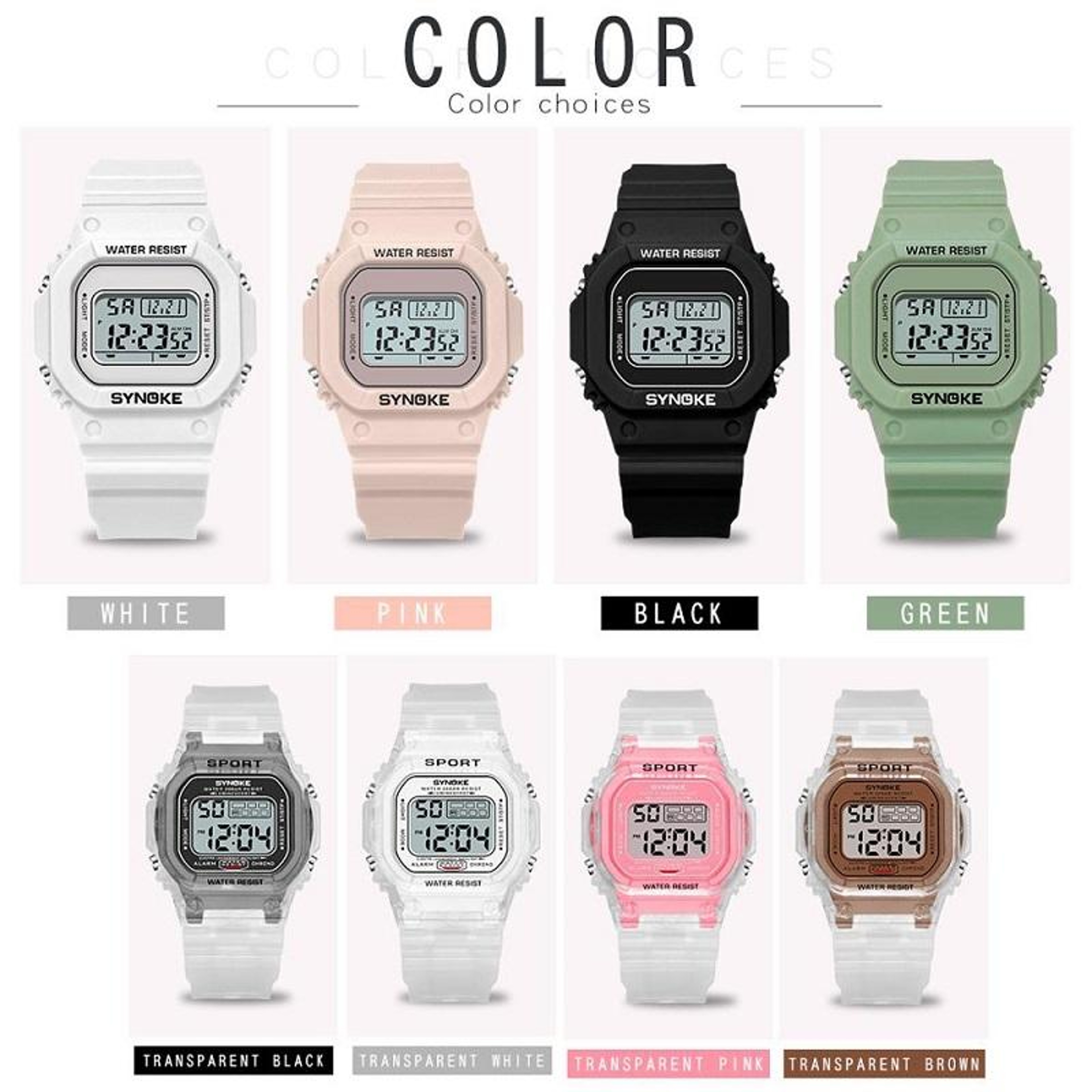 SYNOKE 9620 Digital Sports Watch For Couples Waterproof LED Electronic Wrist Watch 2