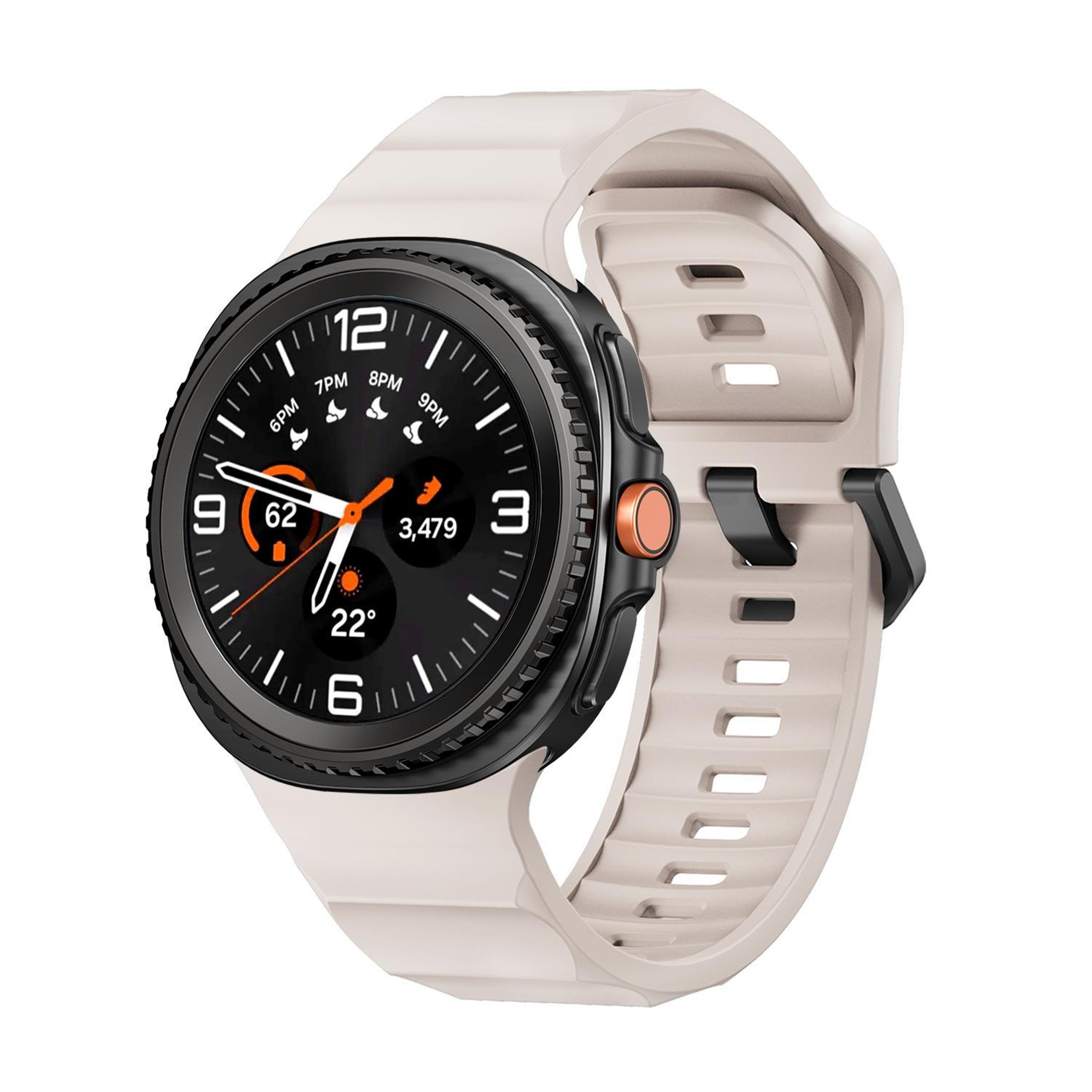 Samsung Galaxy Watch 8 Classic Silicone Watch Band Wave Sport Replacement Strap with Black Buckle – view 6