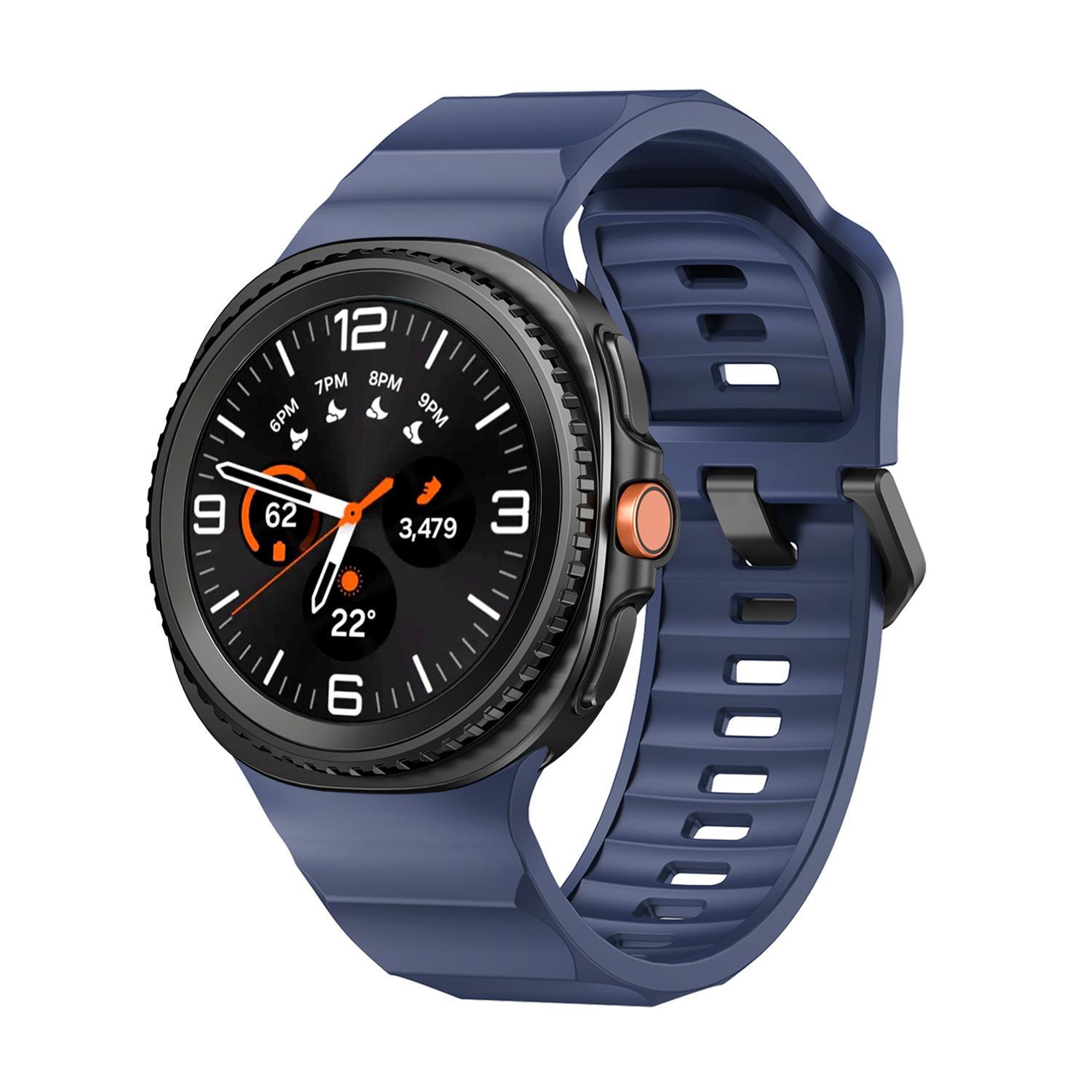 Samsung Galaxy Watch 8 Classic Silicone Watch Band Wave Sport Replacement Strap with Black Buckle – view 10