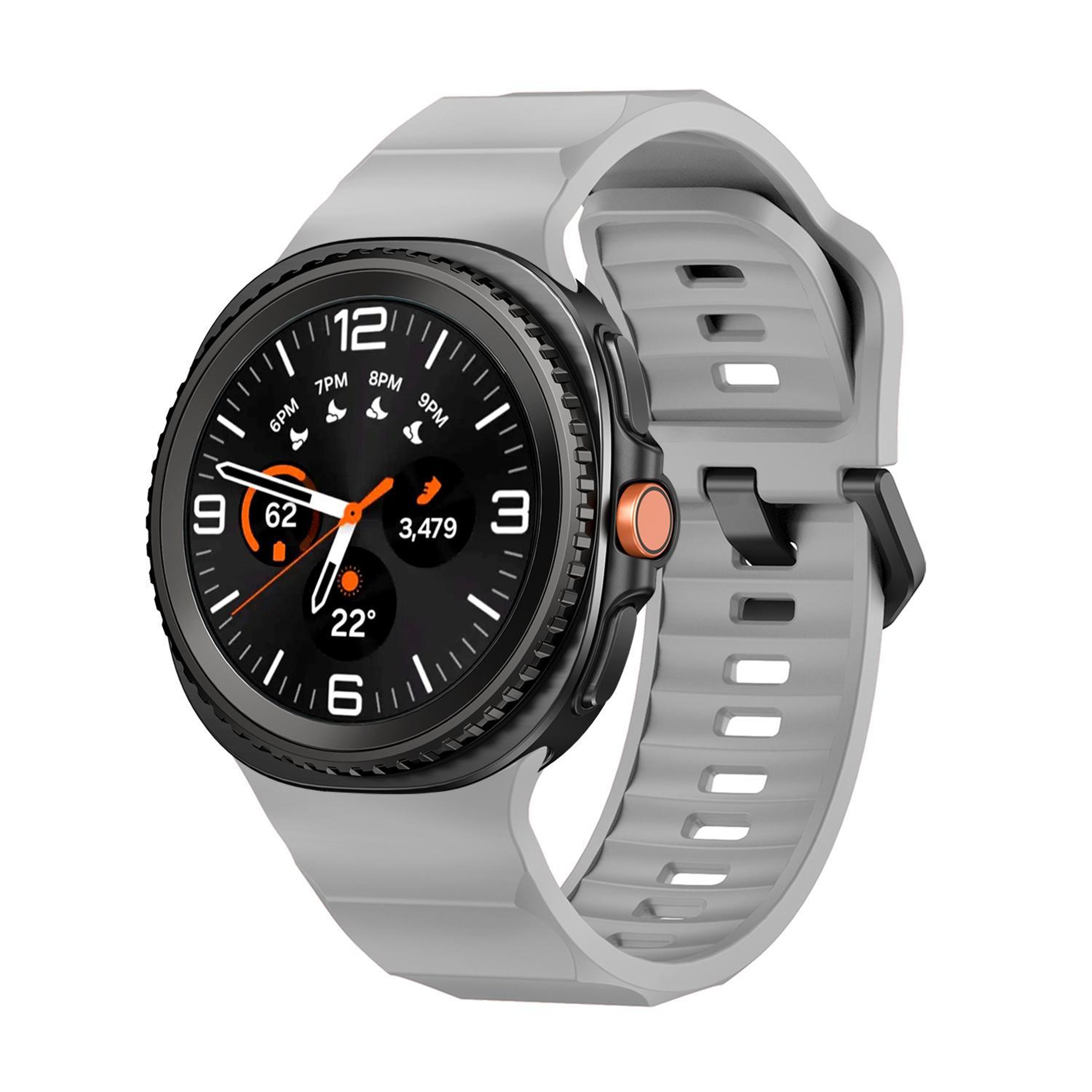 Samsung Galaxy Watch 8 Classic Silicone Watch Band Wave Sport Replacement Strap with Black Buckle – view 11