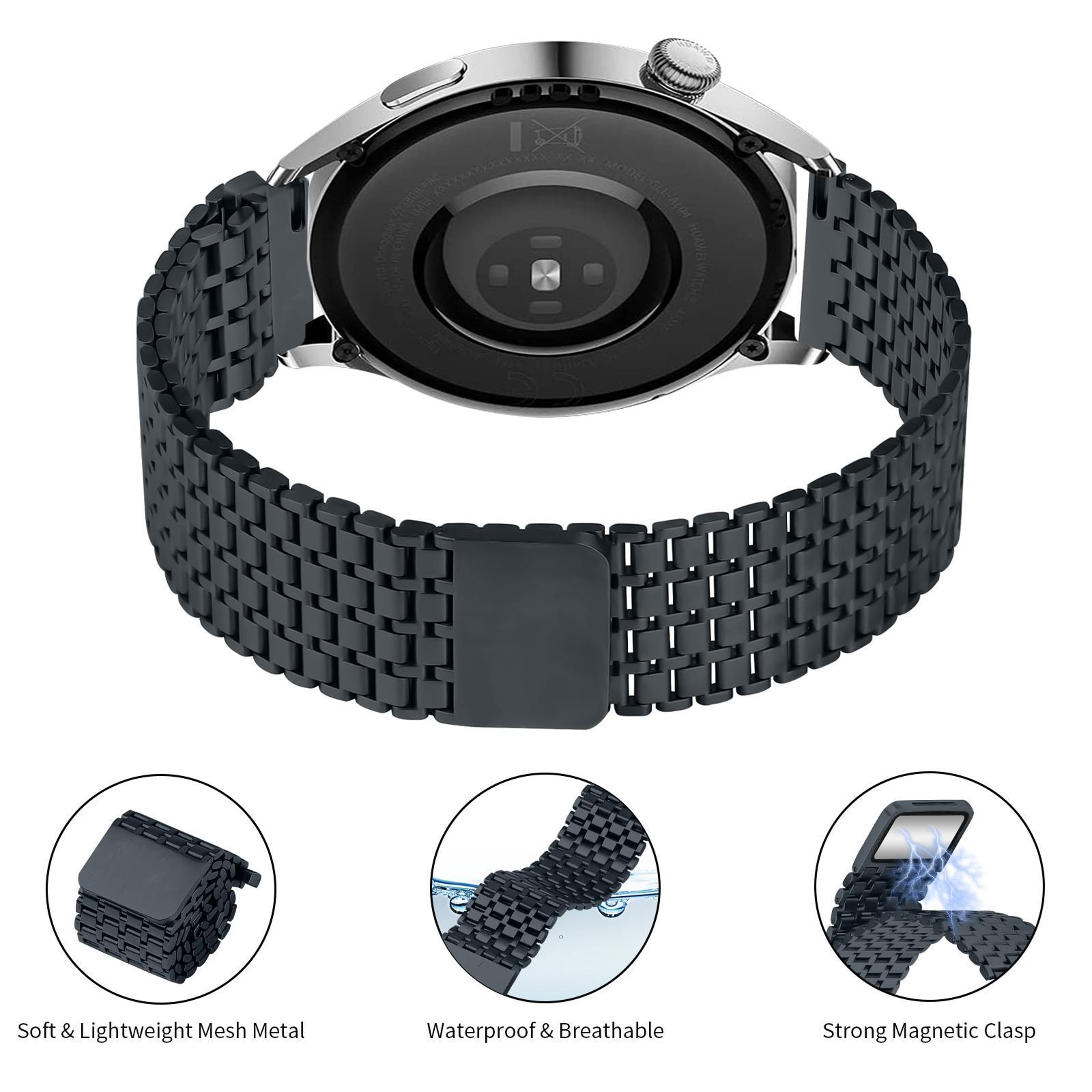 Magnetic Watch Band Stainless Steel Nine Bead Metal Watch Strap With Magnetic Buckle 5
