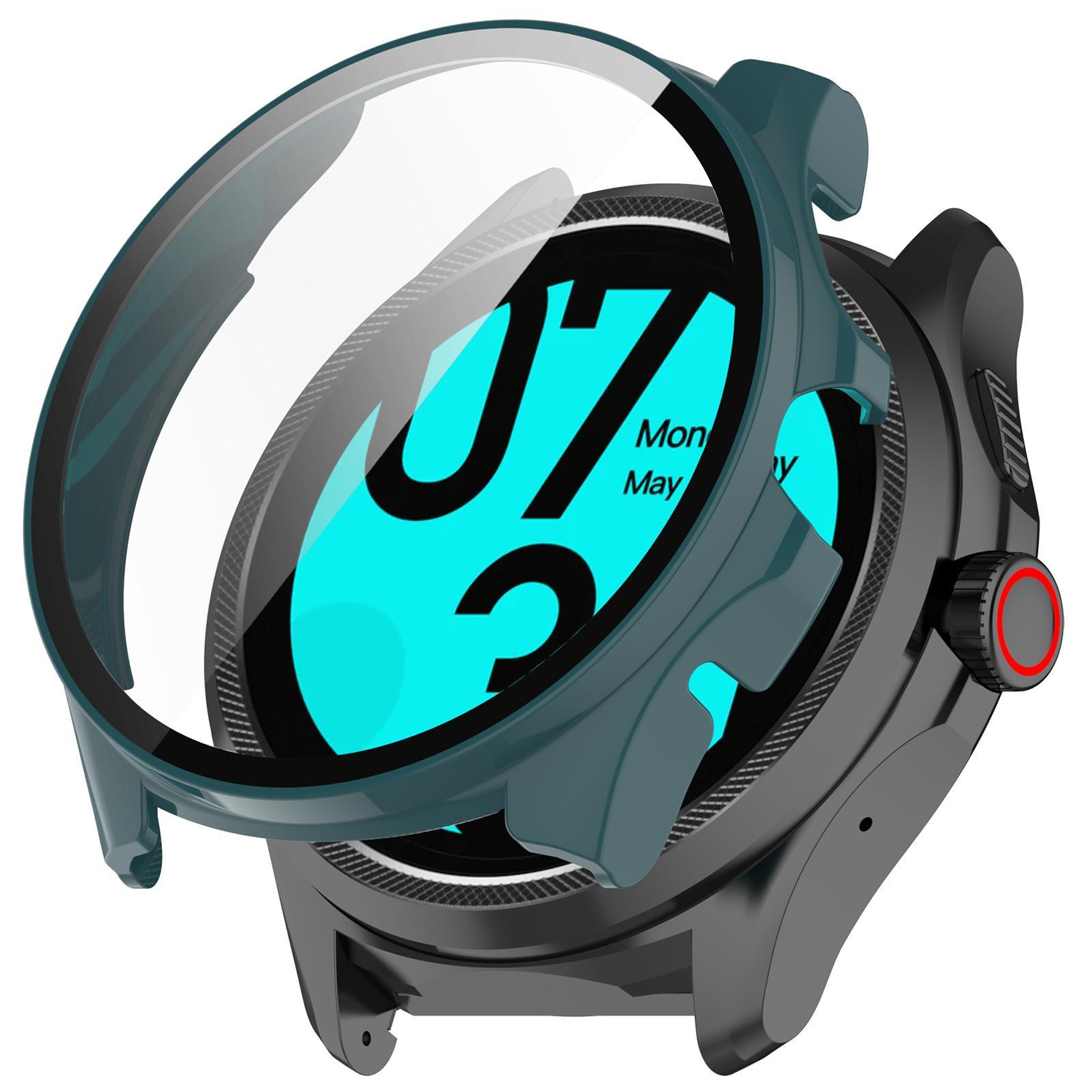 TicWatch Pro 5 Enduro Protective Case With Tempered Glass Screen Protector PC Full Coverage Cover 6