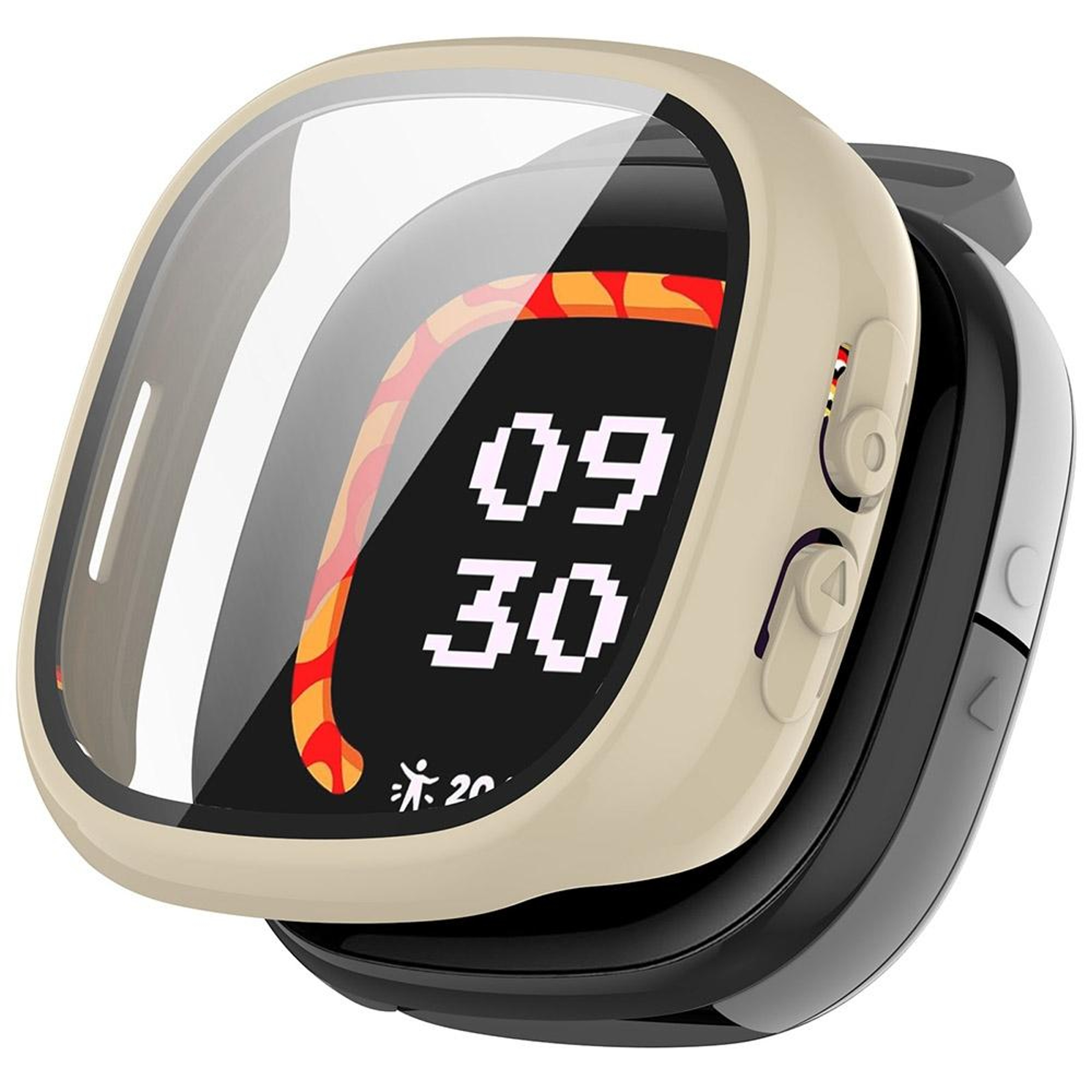 For Fitbit Ace LTE Protective Case With Tempered Glass Screen Protector PC Full Coverage Cover 13