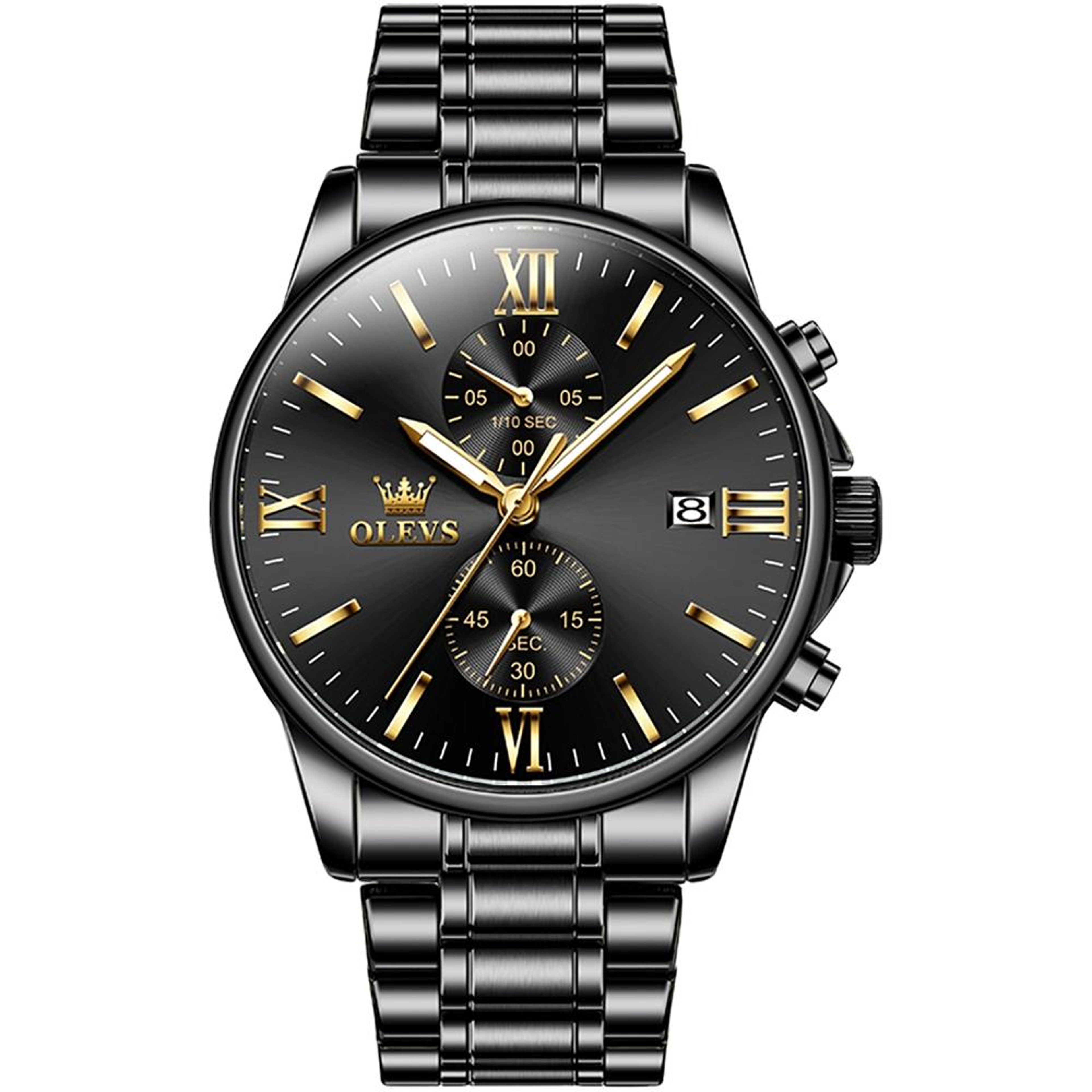 OLEVS 2886 Mens Chronograph Watch Waterproof Quartz Watch With Luminous Display And Stainless Steel 0