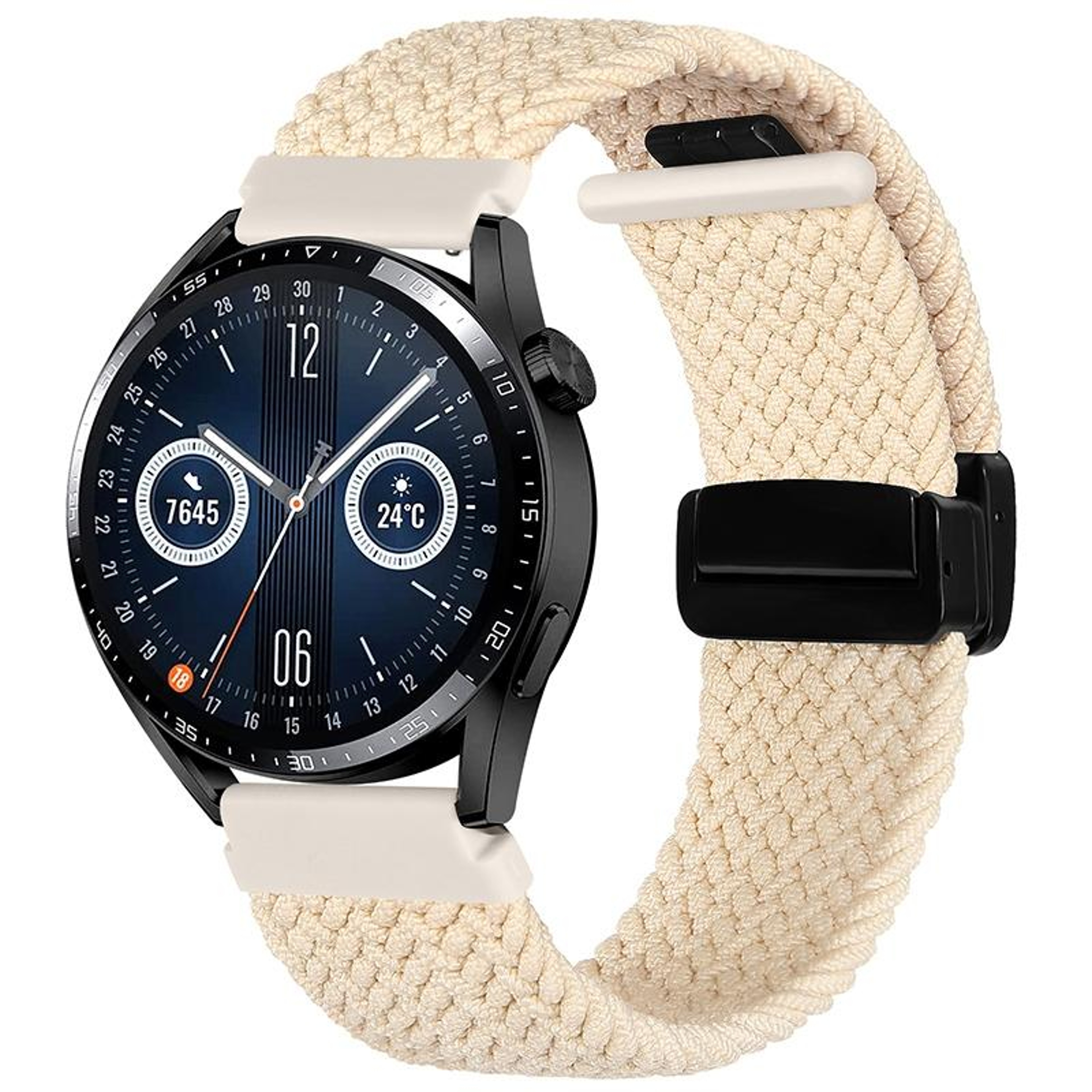 Garmin VivoMove Trend Luxe Style Woven Watch Band With Magnetic Clasp Nylon Replacement Strap 0