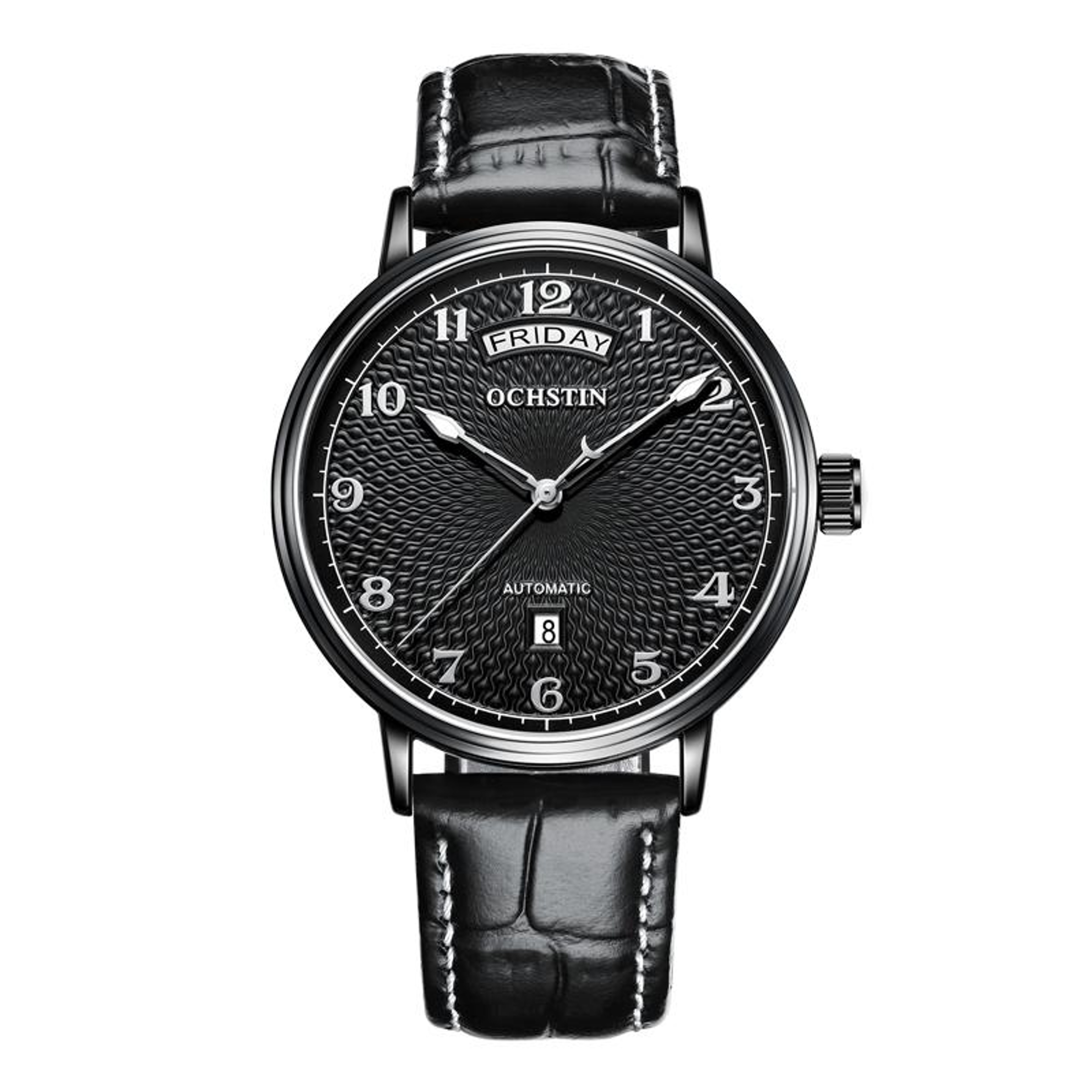 OCHSTIN 6141A Automatic Mechanical Watch Day Date Genuine Leather Business Watch For Men 6
