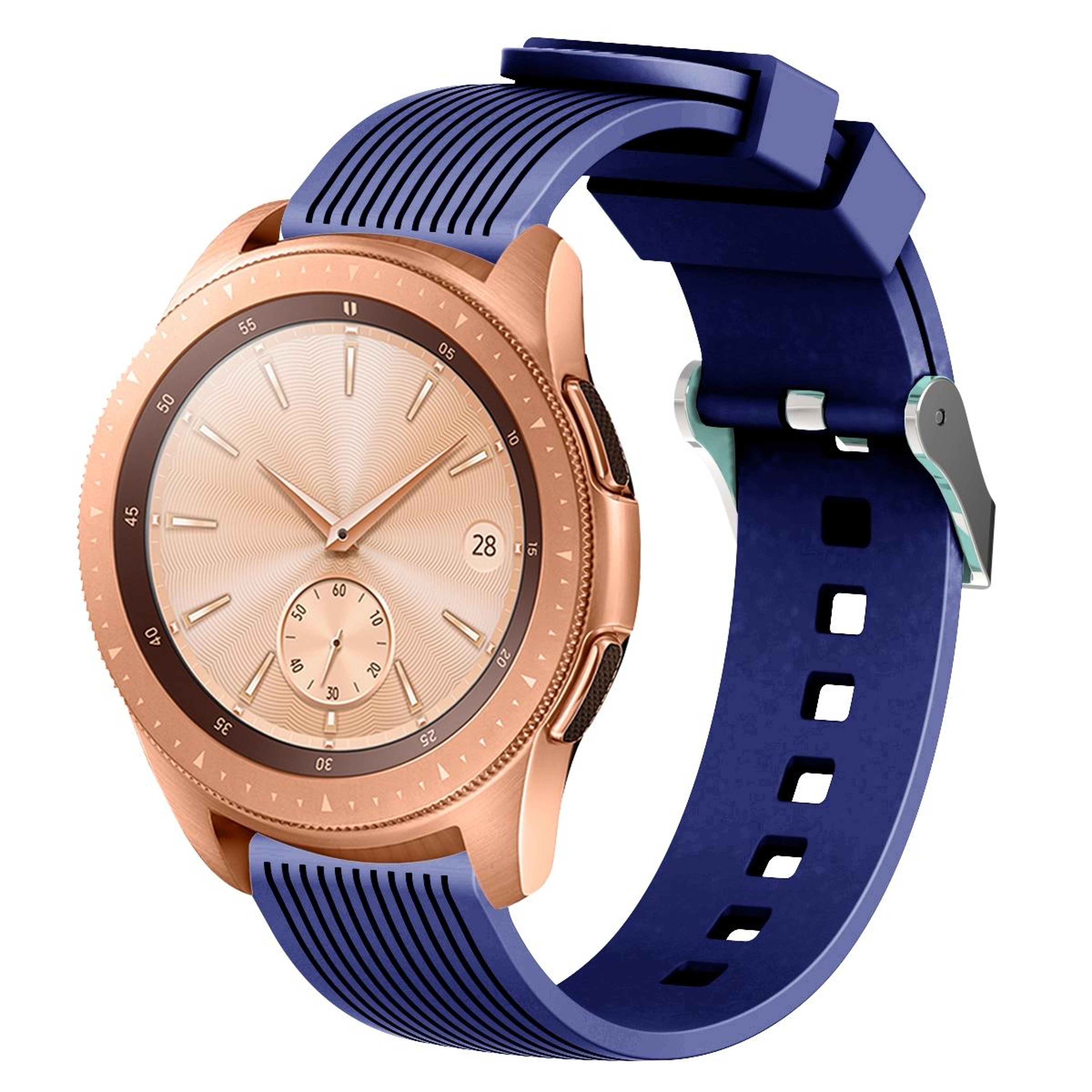 Samsung Galaxy Watch 5 Silicone Watch Band 20mm Vertical Grain Adjustable Replacement Strap – view 1