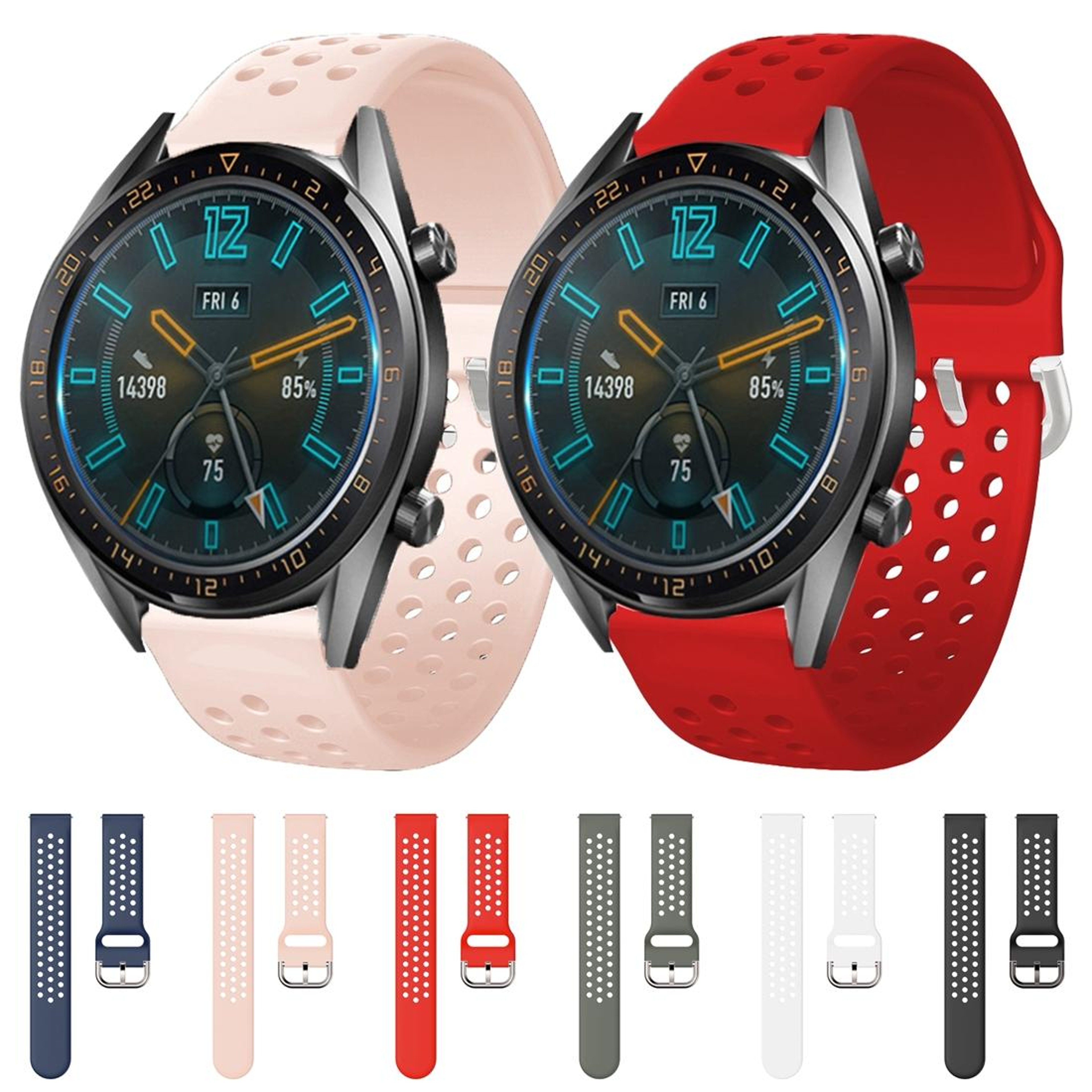 Huawei Watch GT2 Band Breathable Silicone Inner Buckle Replacement Strap For GT GT2 GT2e 7