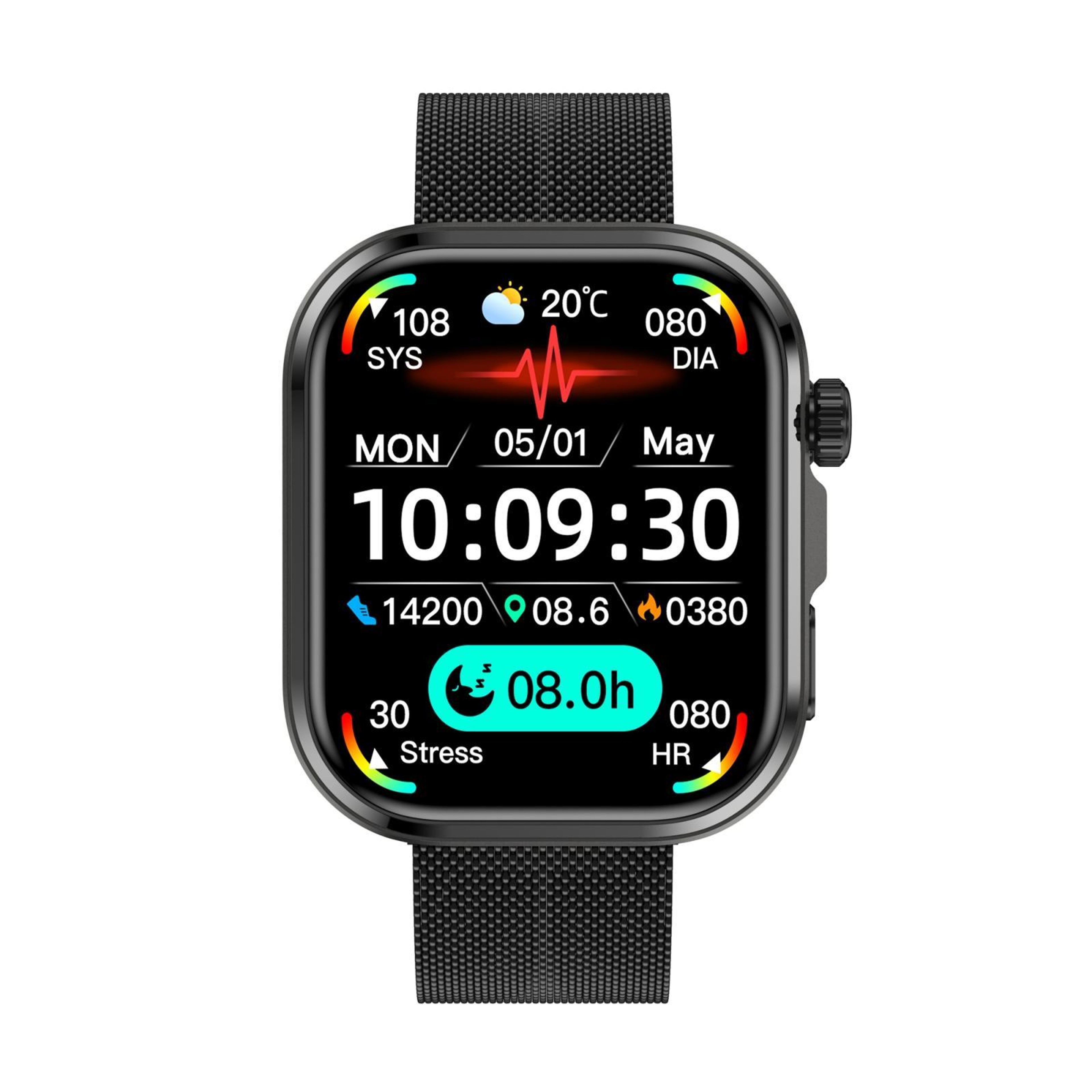 G47 Bluetooth Calling Smart Watch With 183 Inch HD Display Health Monitoring Smartwatch Milan Steel 10