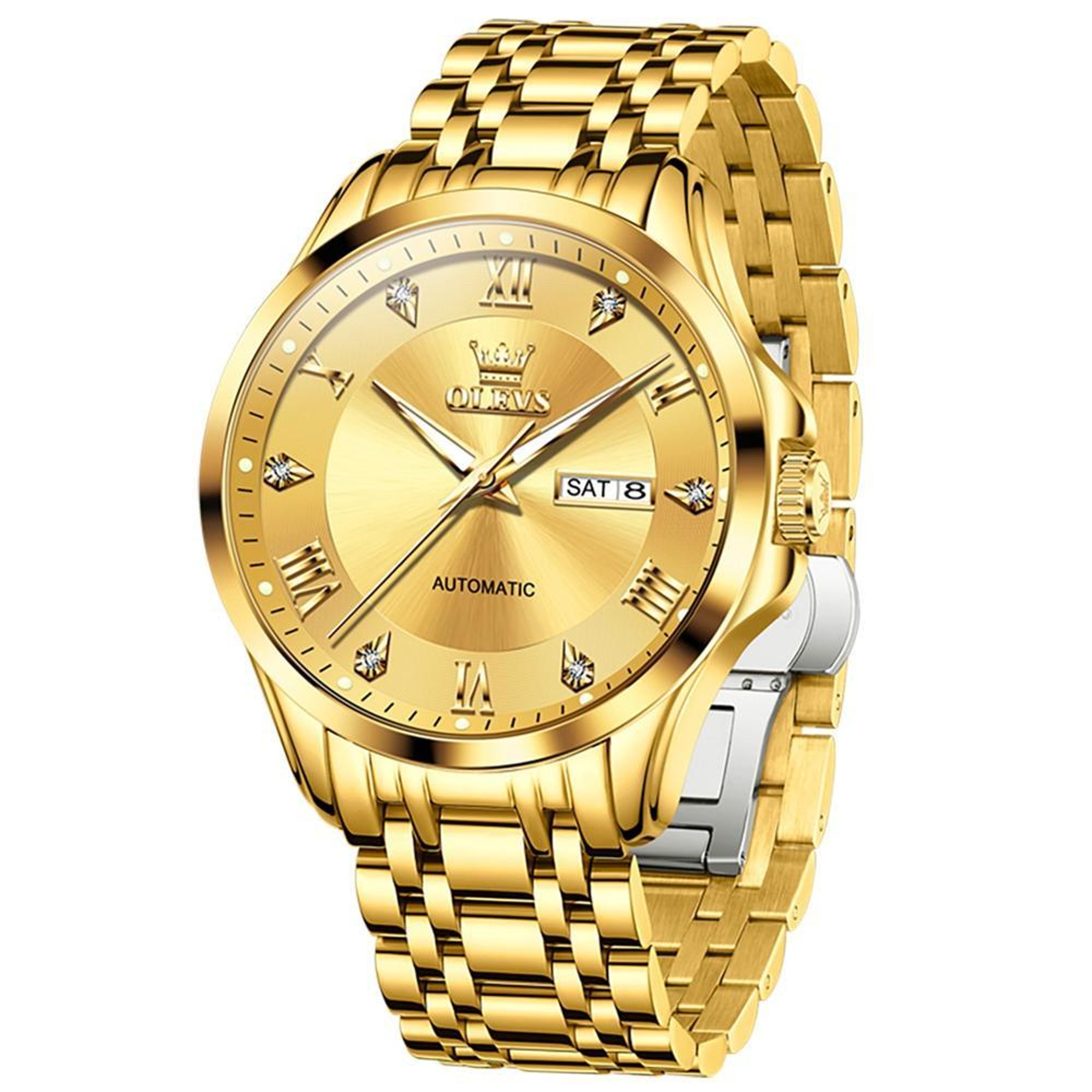 OLEVS 6702 Automatic Mechanical Watch For Men Waterproof Stainless Steel Watch With Dual Calendar 2