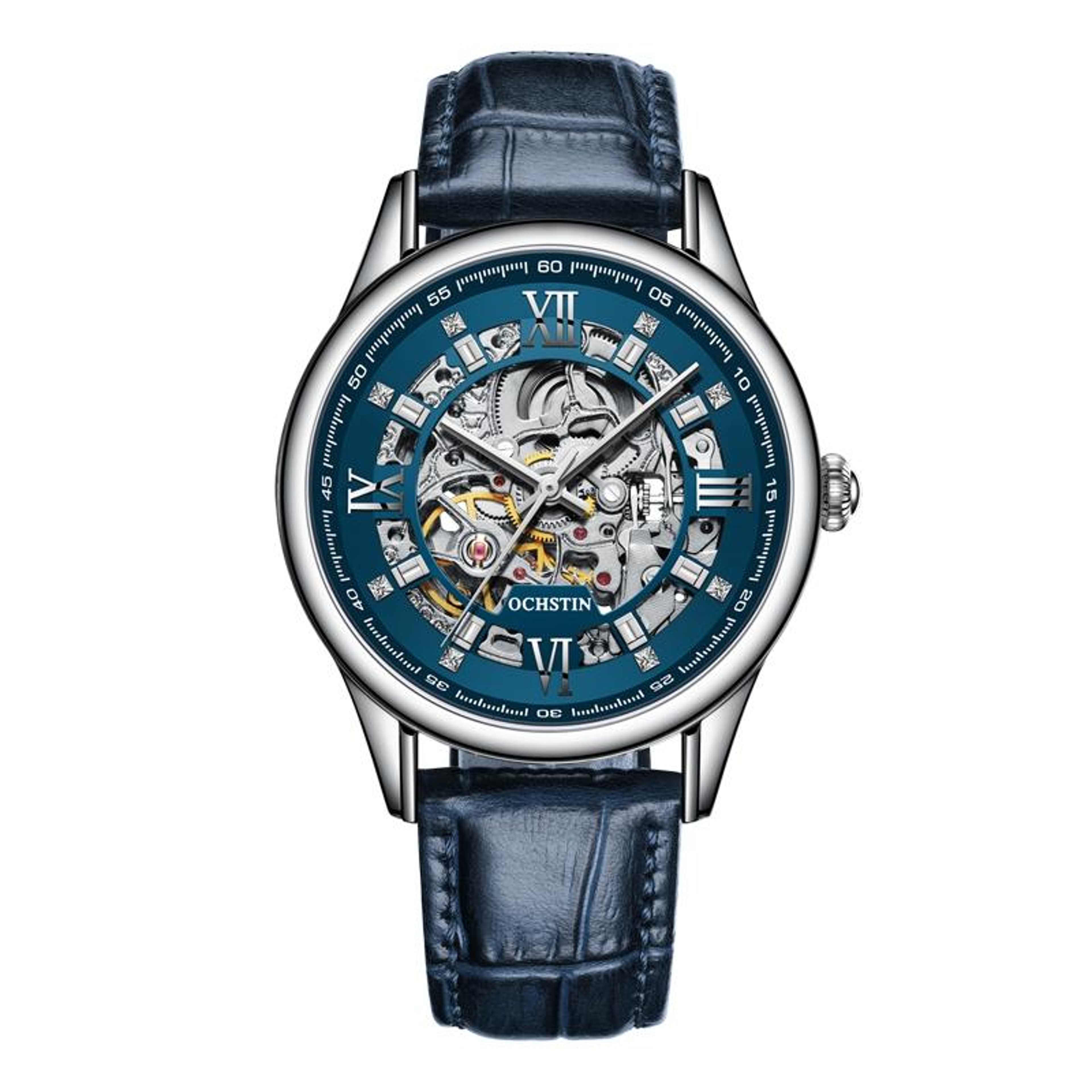 OCHSTIN 6020D Mechanical Watch Genuine Leather Mens Skeleton Watch 3