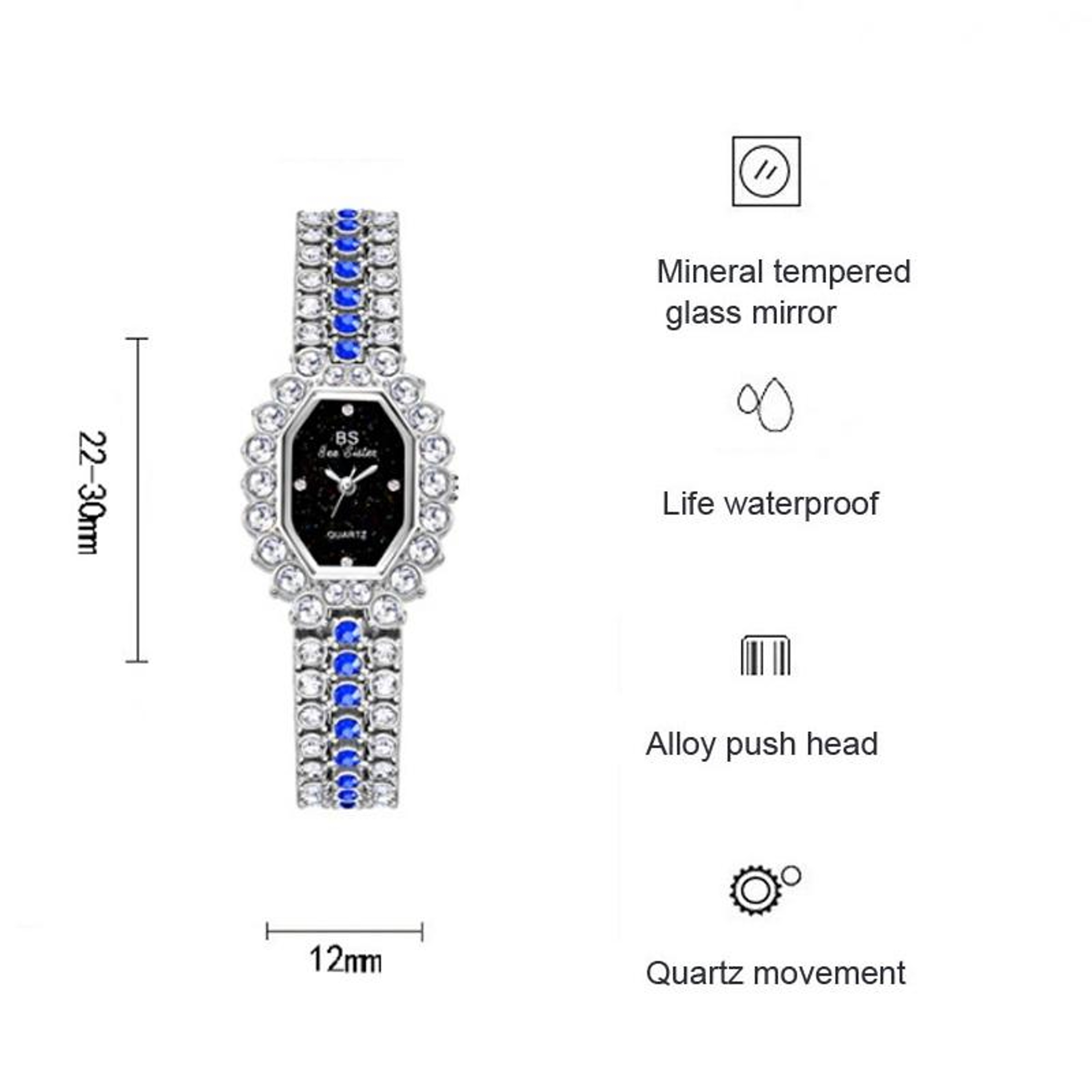 BS Bee Sister FA1581 Diamond Women Watch Luxury Quartz Watch Glitter Bracelet Wristwatch 4