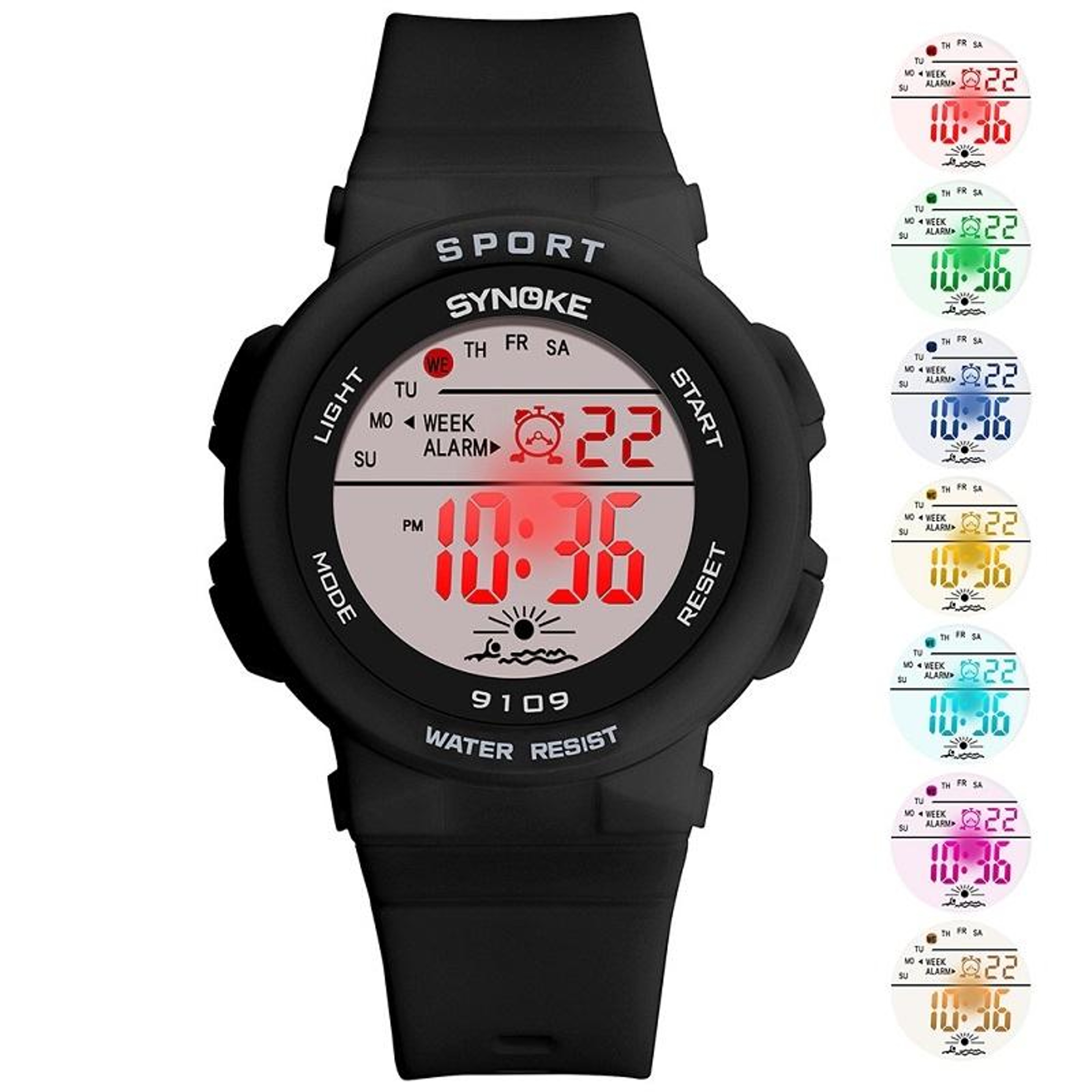 SYNOKE 9109 Digital Sports Watch 50M Waterproof Multifunction LED Student Watch 2
