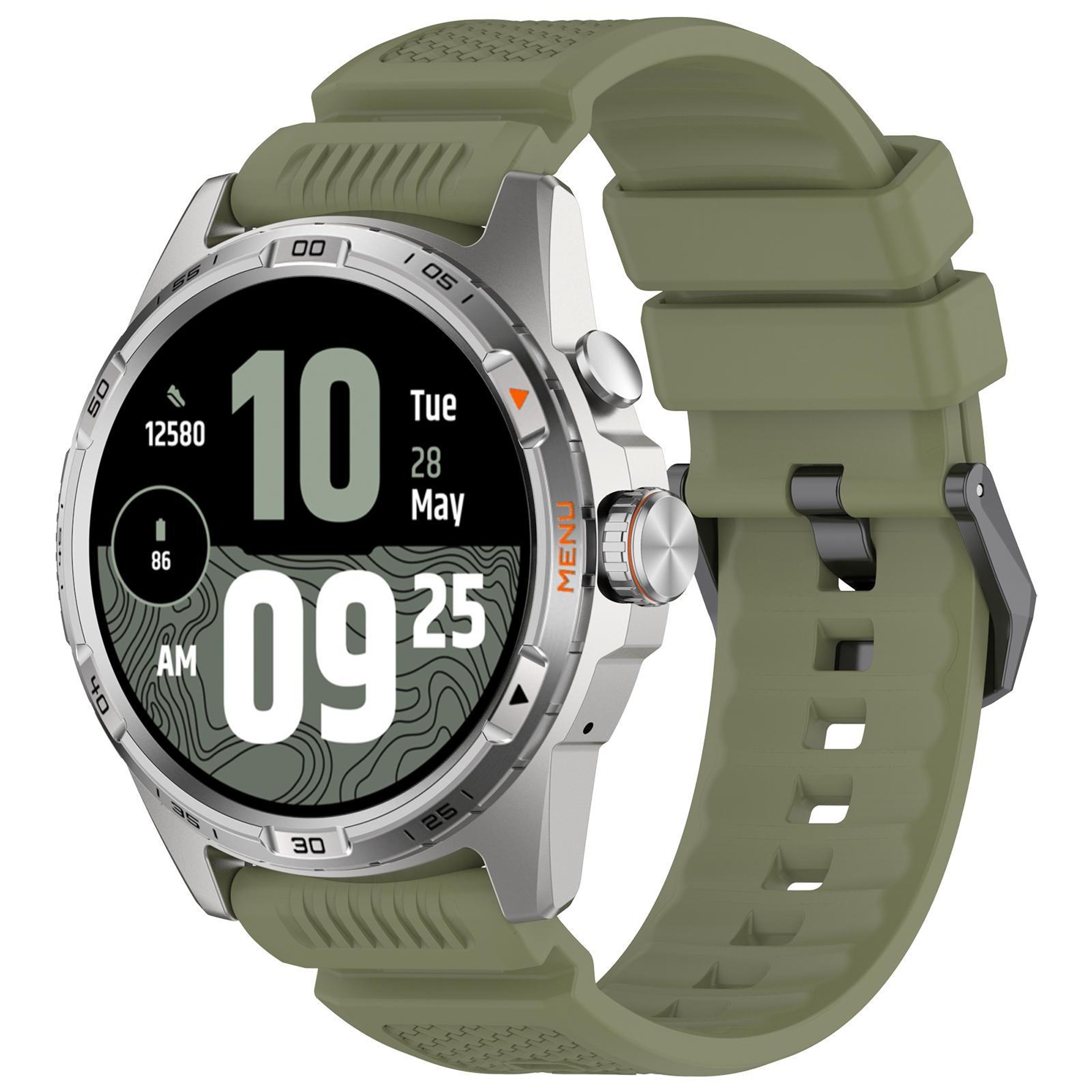 TicWatch Atlas Pro 5 Enduro Silicone Watch Band With Black Steel Buckle Adjustable Replacement Stra 10