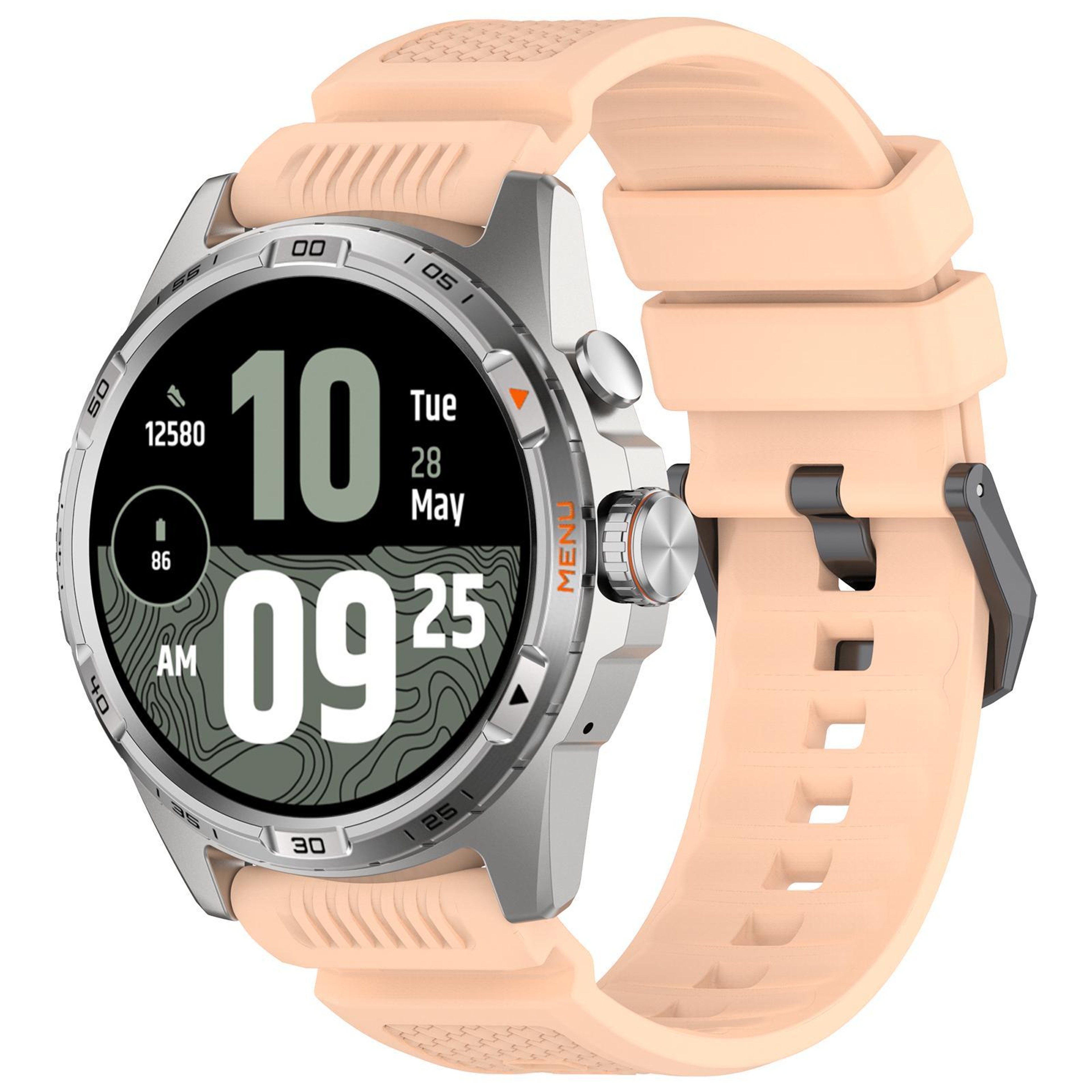 TicWatch Atlas Pro 5 Enduro Silicone Watch Band With Black Steel Buckle Adjustable Replacement Stra 0