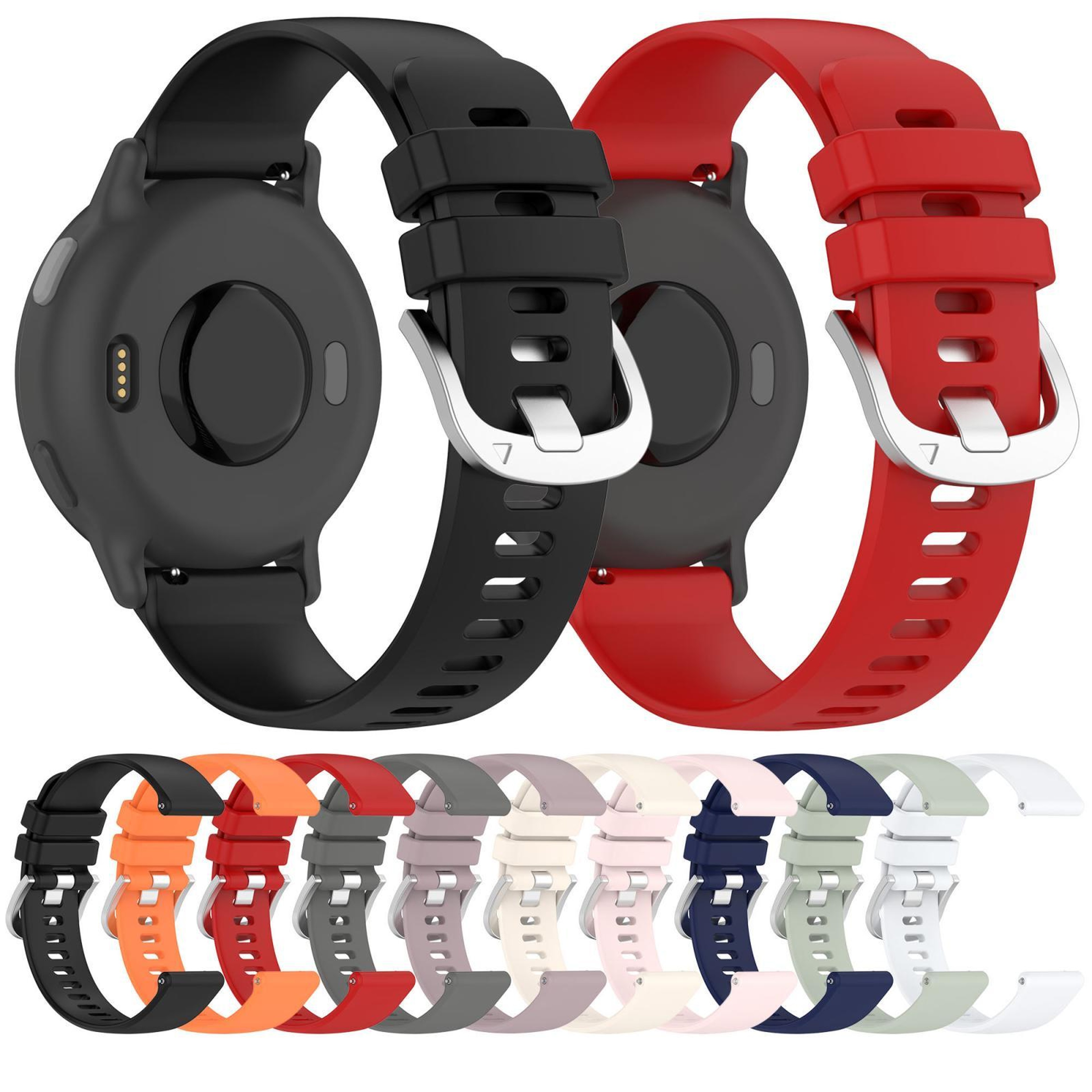 Garmin Approach S50 Silicone Watch Band 20mm Soft Waterproof Replacement Strap With Silver Buckle 11