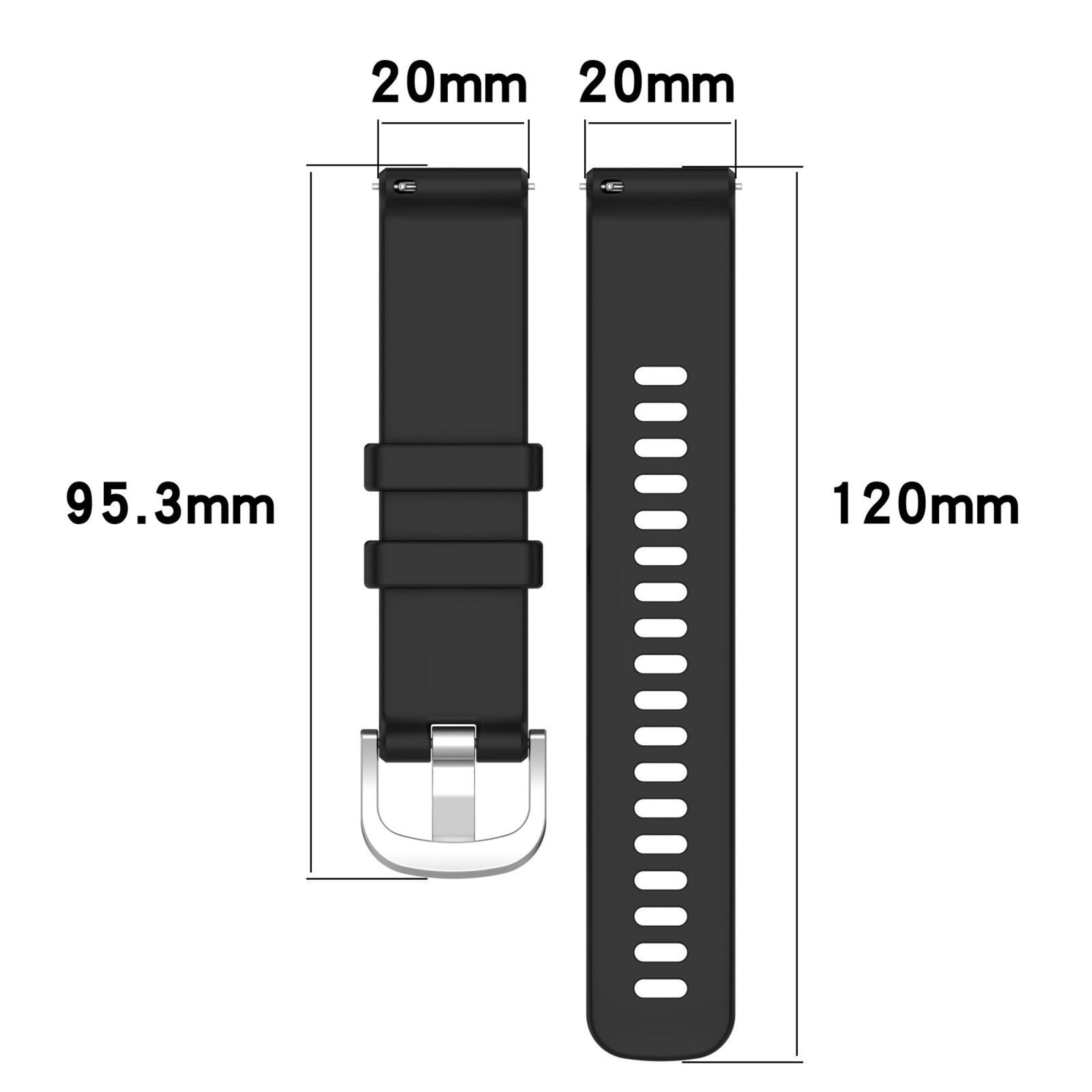 Garmin Approach S50 Silicone Watch Band 20mm Soft Waterproof Replacement Strap With Silver Buckle 14