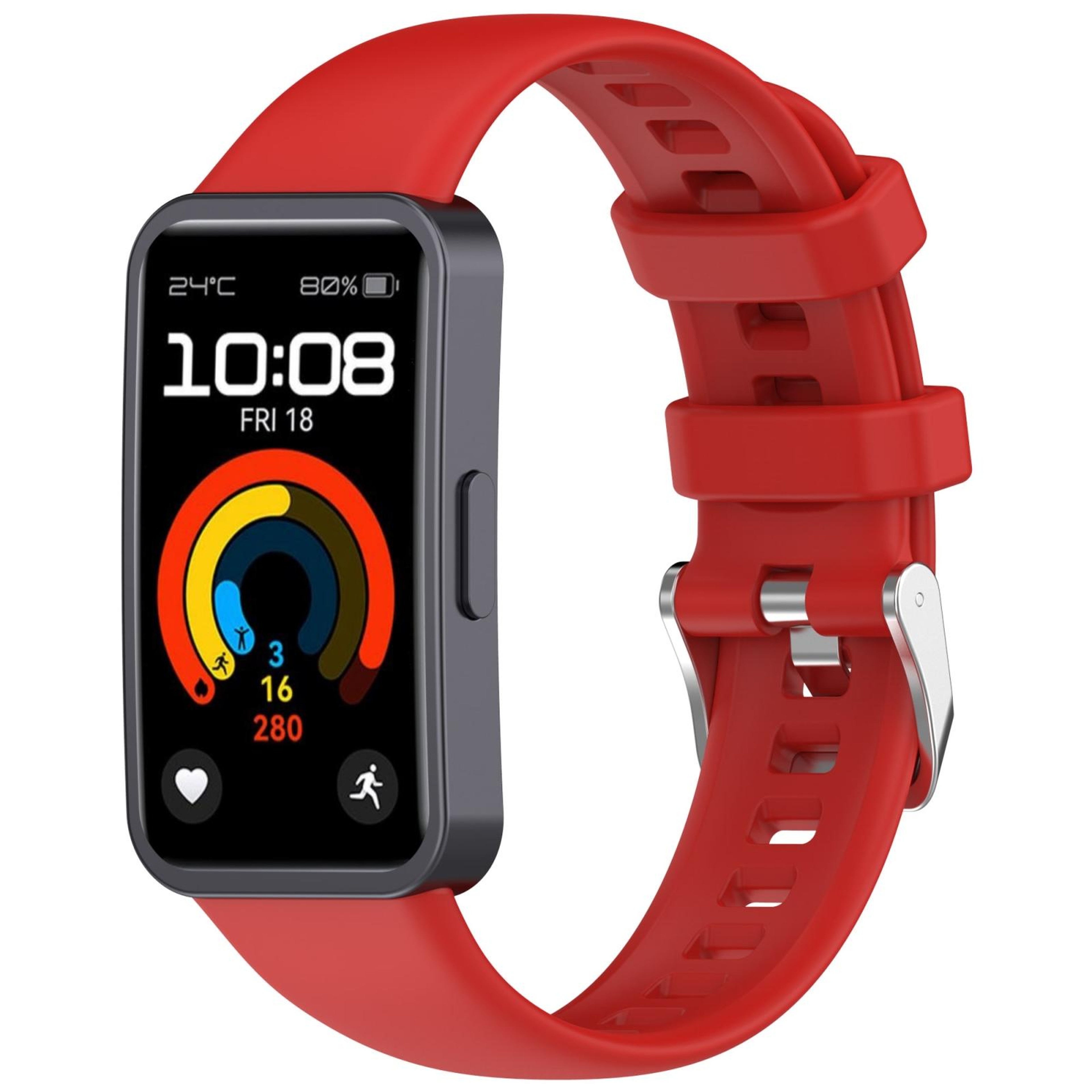 Huawei Band 10 9 8 Silicone Watch Band Soft Replacement Strap With Silver Buckle 17