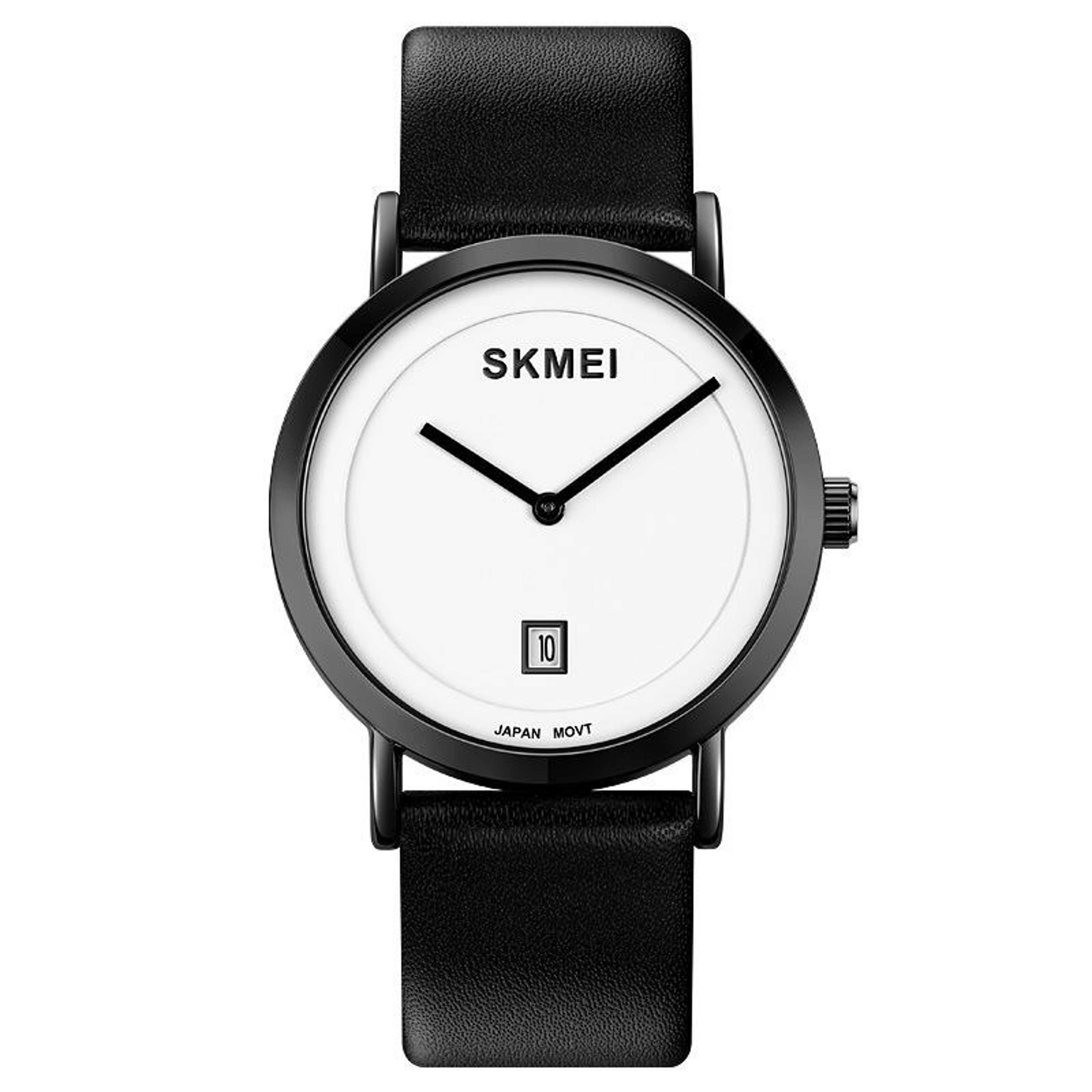 SKMEI 1907 Men Waterproof Quartz Watch Elegant Genuine Leather Strap Casual Analog Wristwatch 0