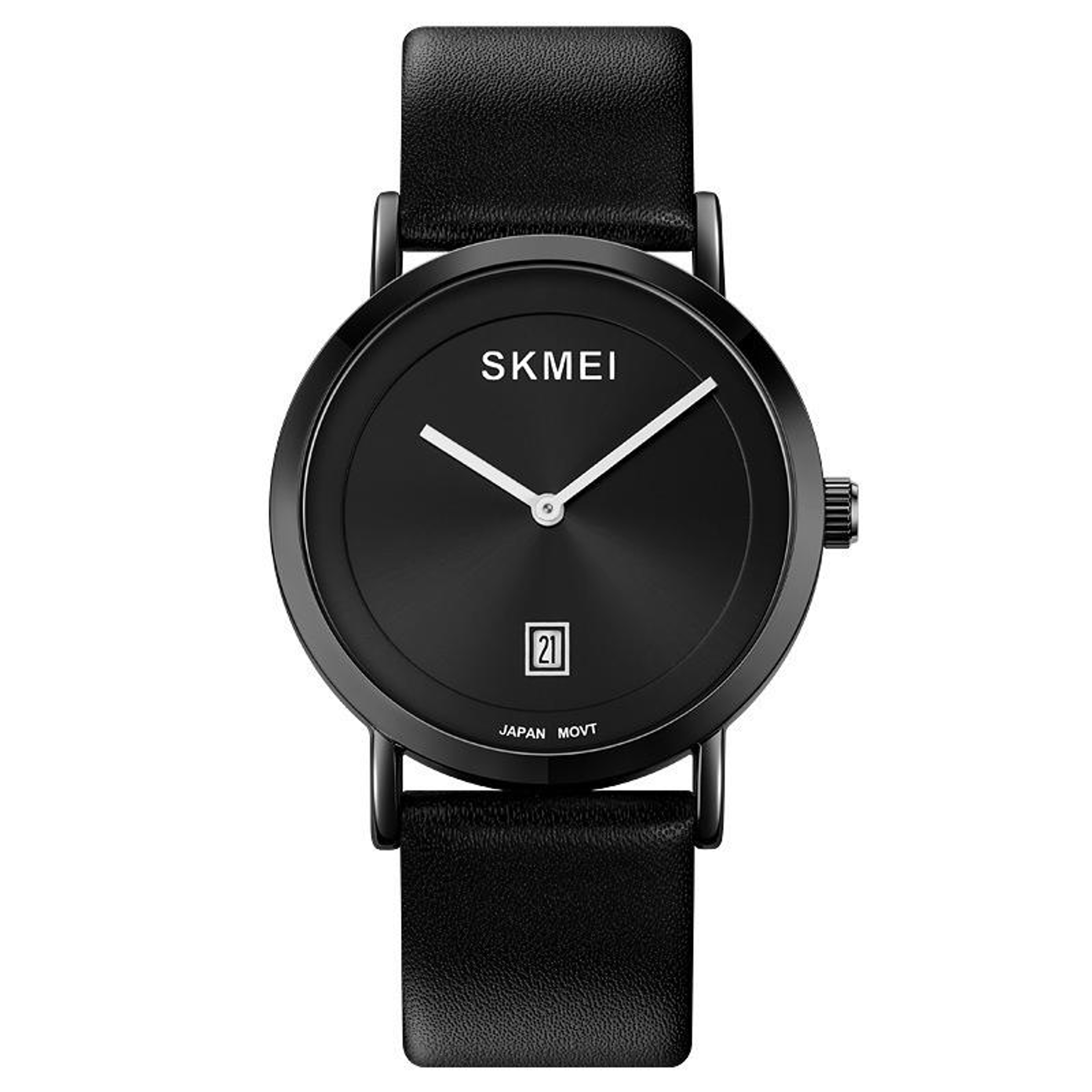 SKMEI 1907 Men Waterproof Quartz Watch Elegant Genuine Leather Strap Casual Analog Wristwatch 8