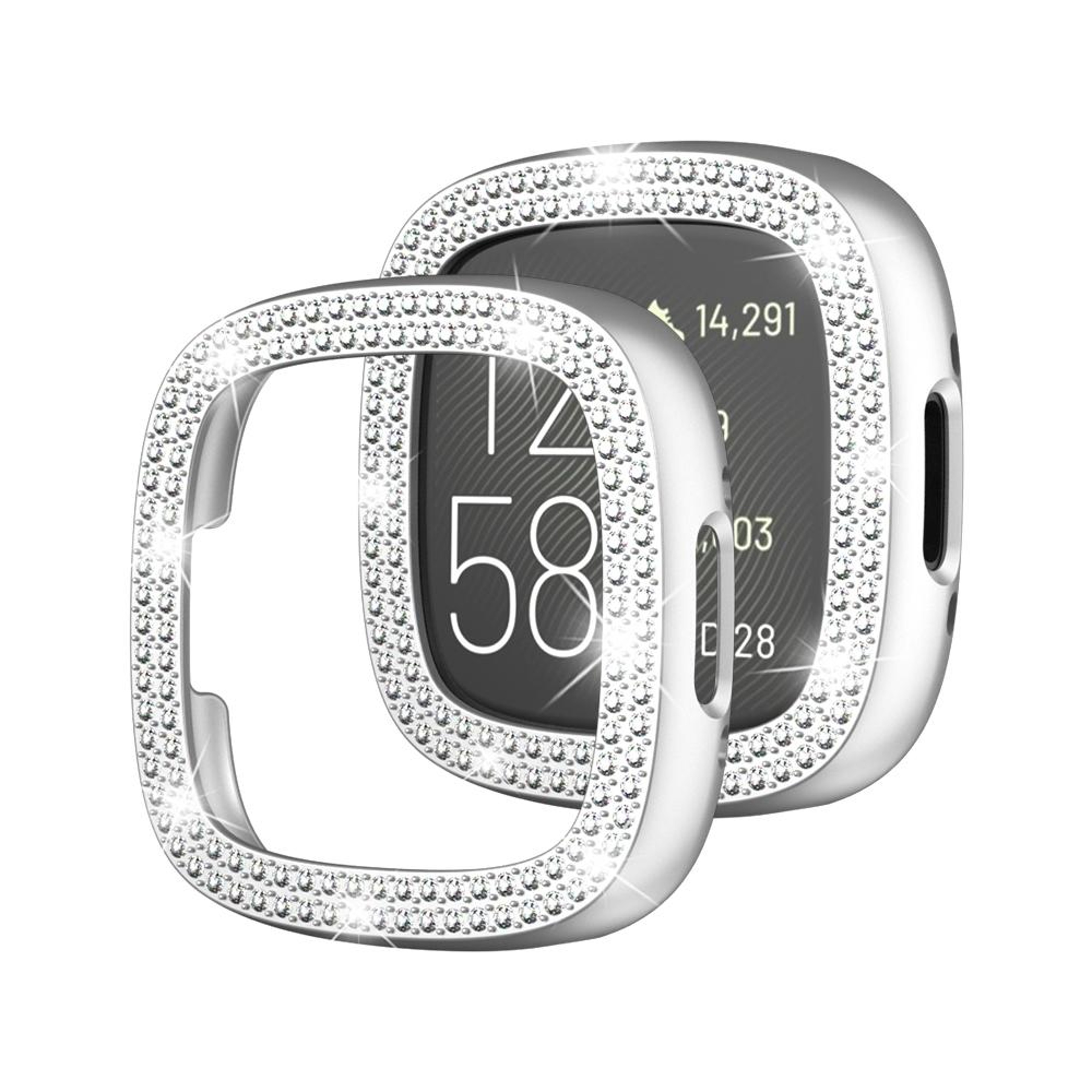 Fitbit Versa 4 Diamond Watch Case Electroplated Rhinestone Protective Cover – view 10