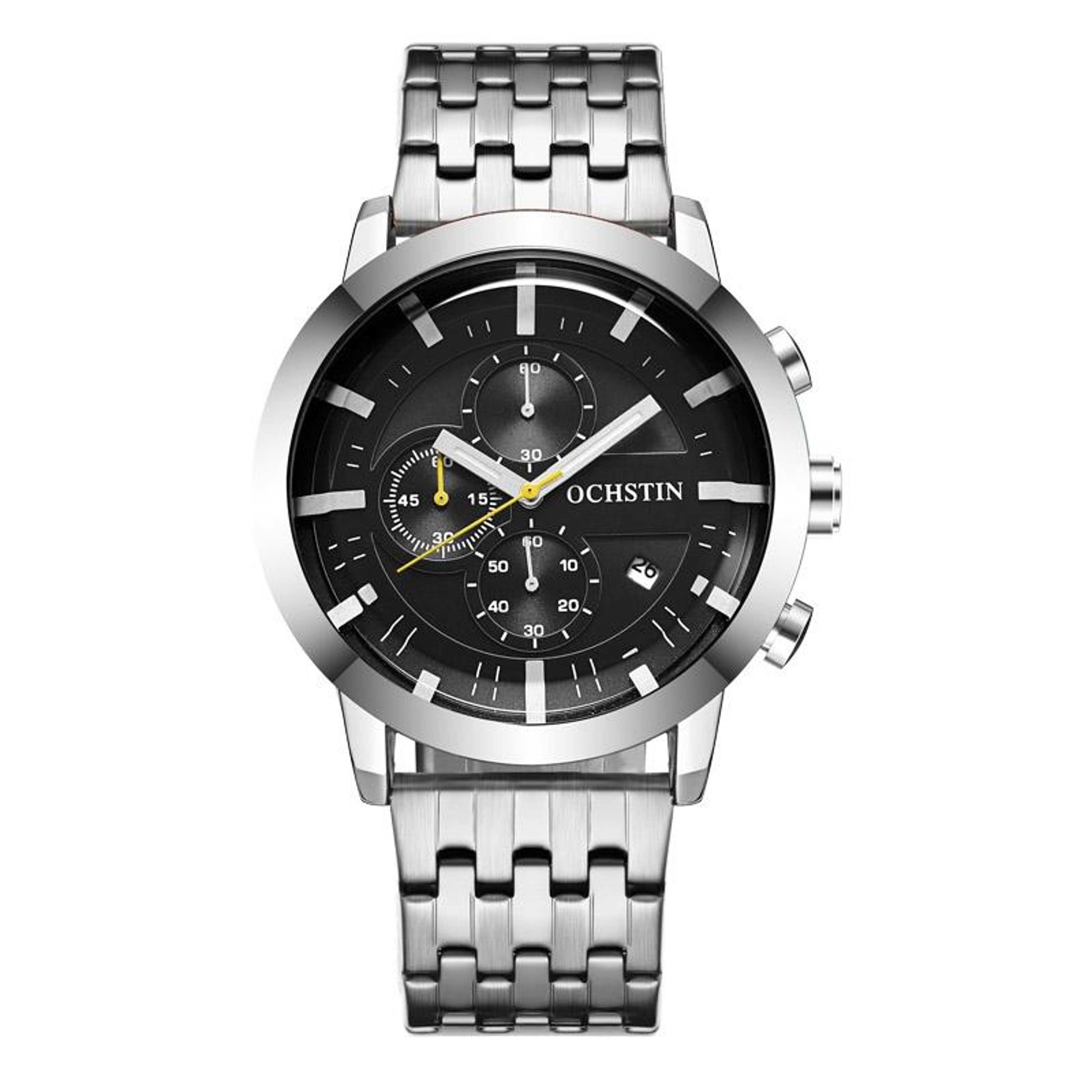 OCHSTIN 7248 Mens Stainless Steel Watch Multifunctional Quartz Business Dress Watch 7