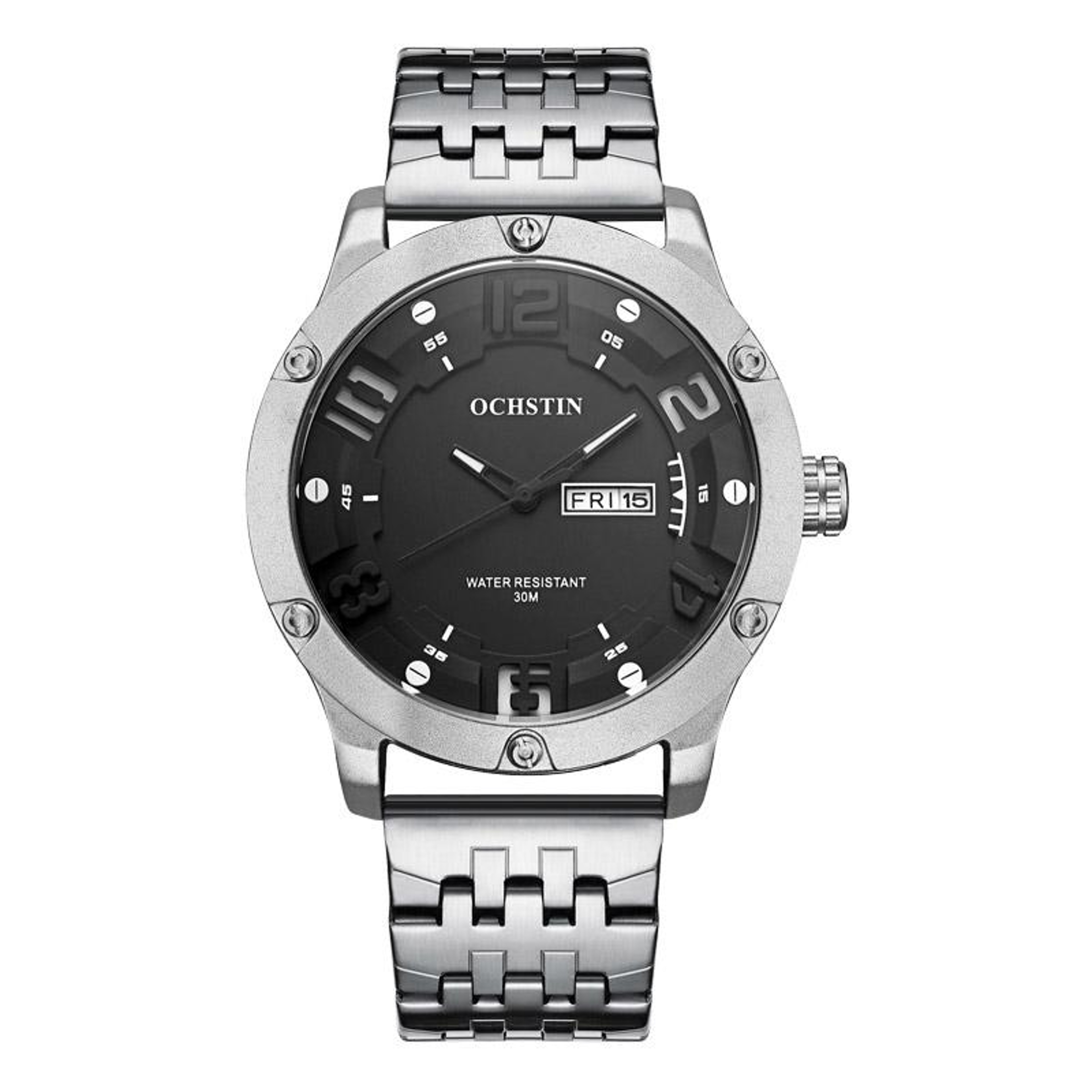 OCHSTIN Classic Quartz Men Watch Stainless Steel Day Date Business Wristwatch 4