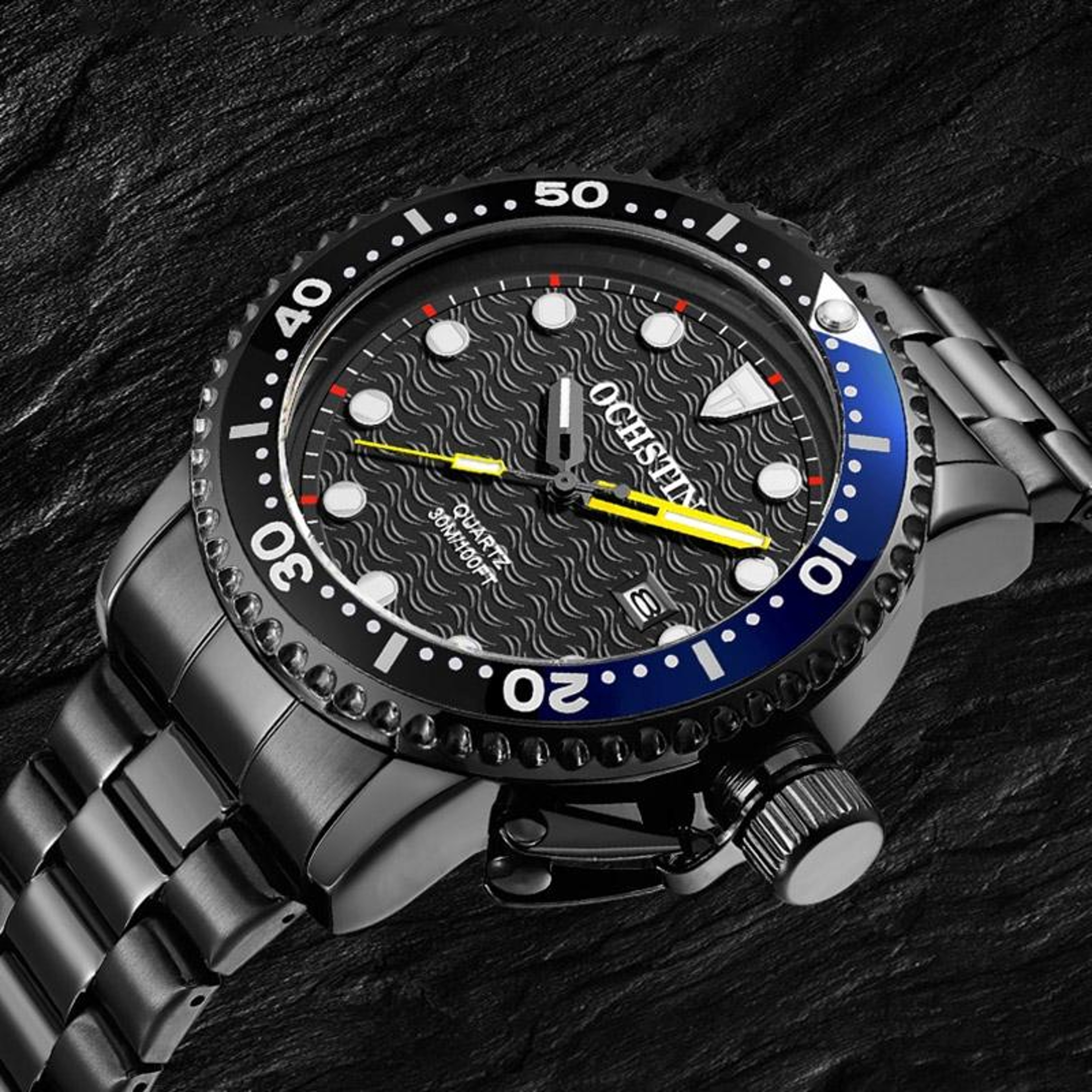 OCHSTIN Men Waterproof Quartz Watch Stainless Steel 4