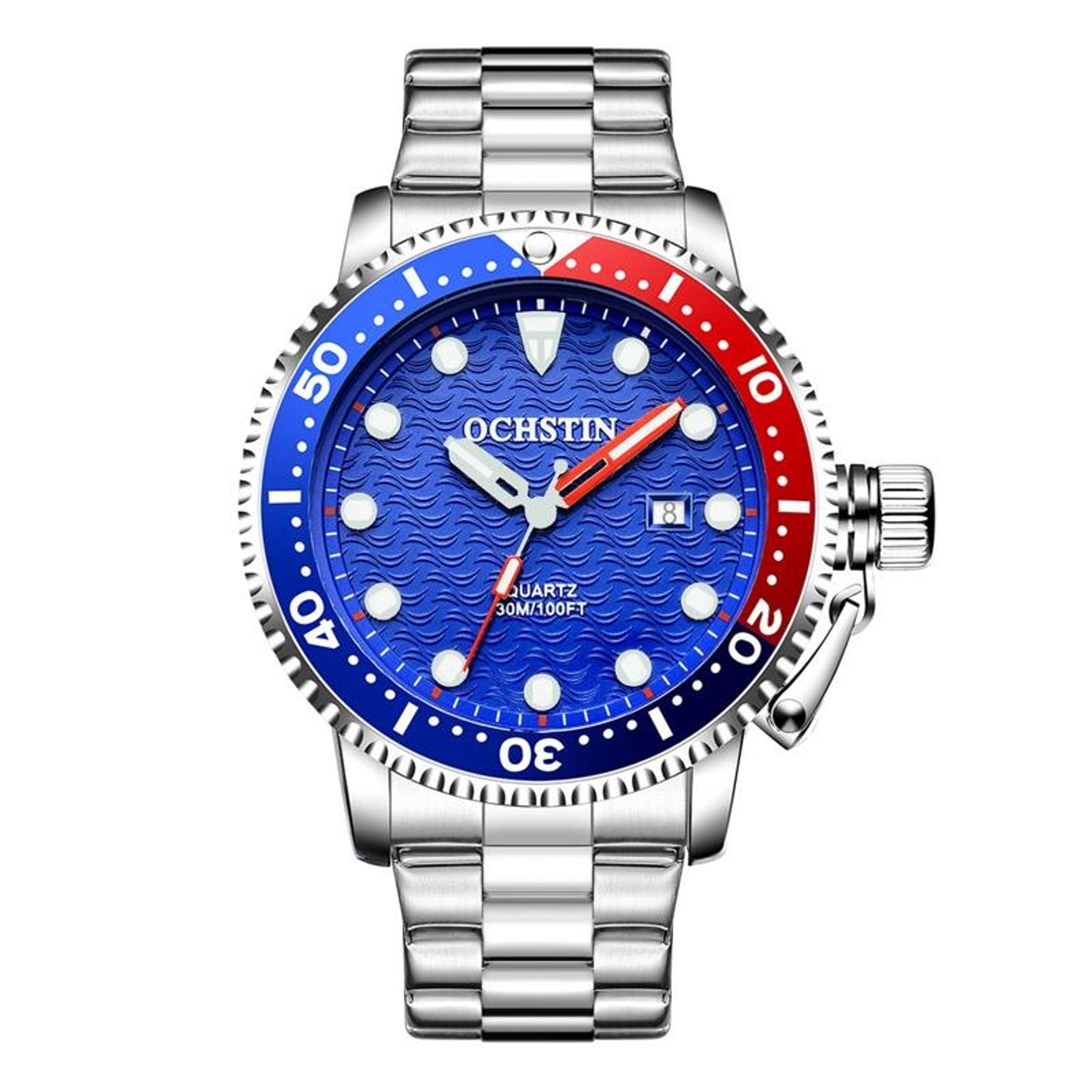 OCHSTIN Men Waterproof Quartz Watch Stainless Steel 8