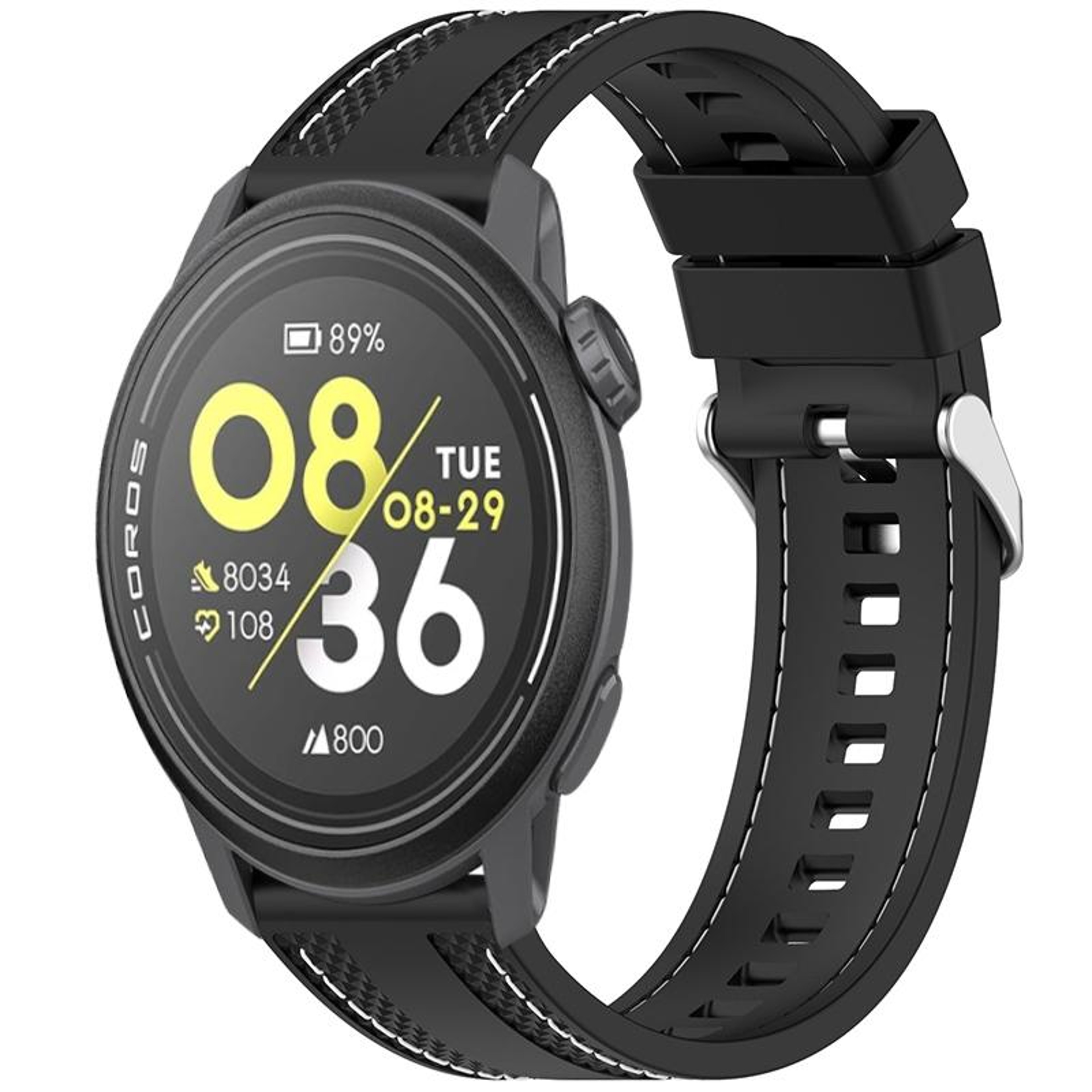 Durable COROS Pace 3 Silicone Watch Band With Two Side Stitching  Quick Release Watch Strap Design 2