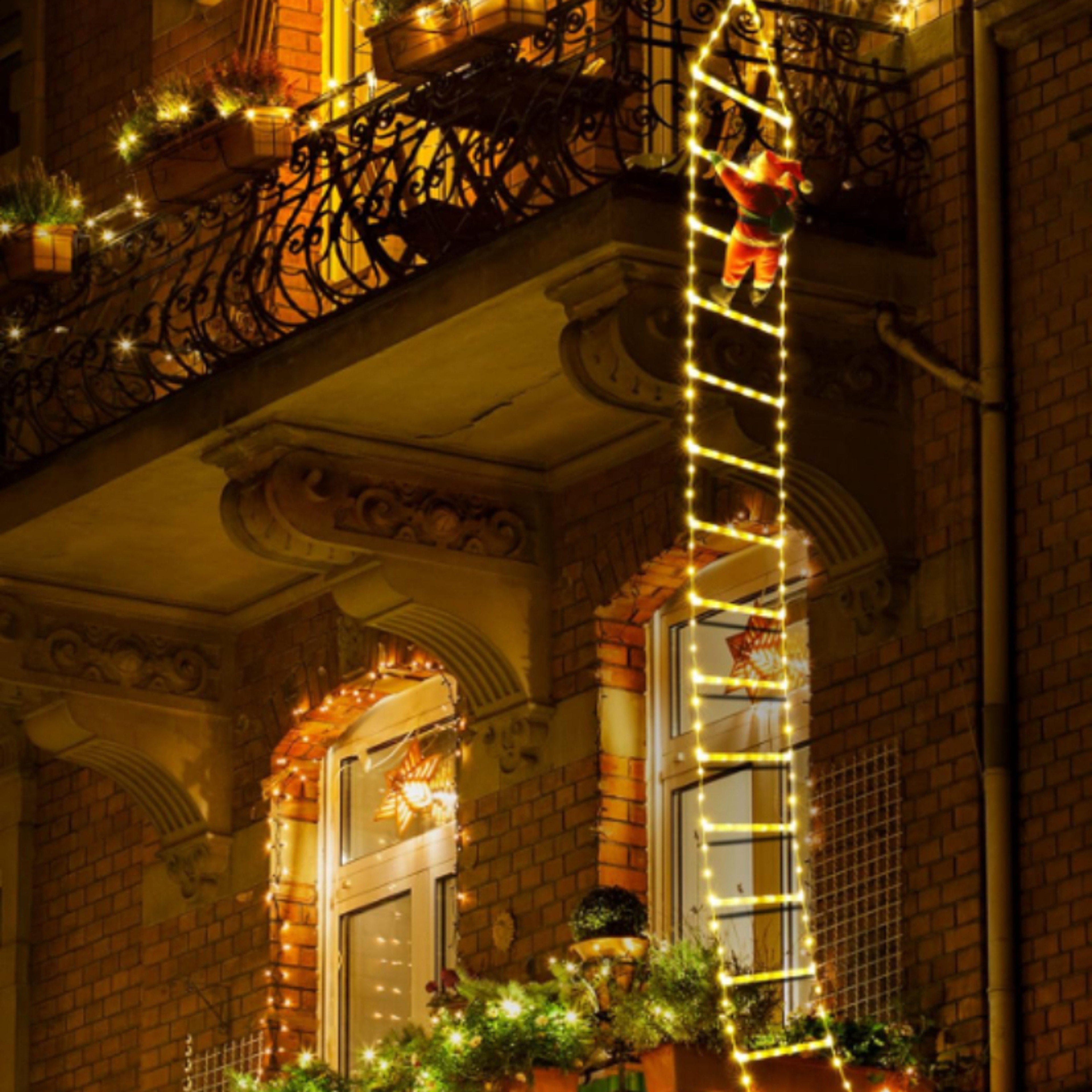 Christmas Decoration LED Santa Claus Climbing Ladder Light Flashing Modes For Xmas Tree Best Home W 3
