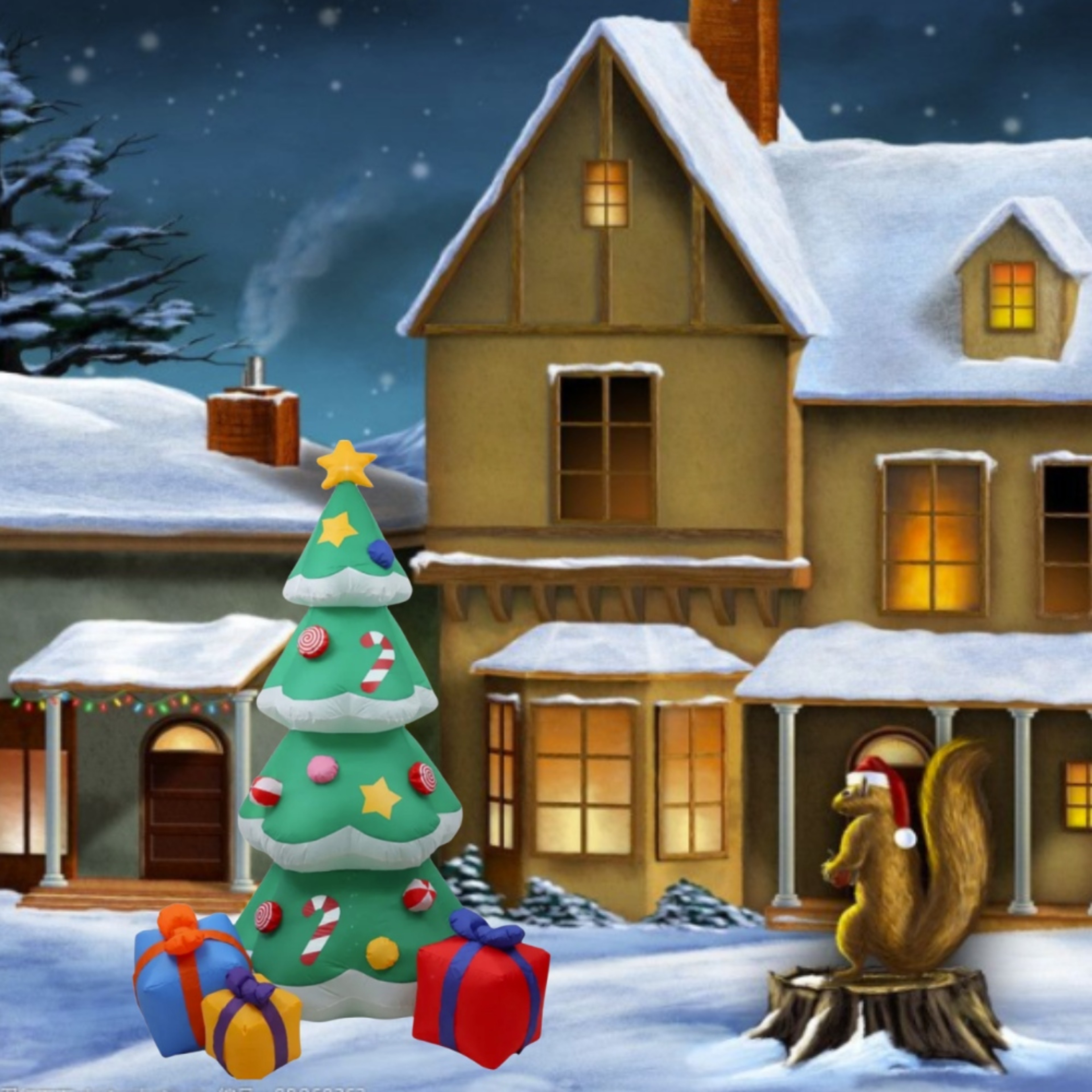 Christmas Inflatable Xmas Tree LED Lights Outdoor Ornament Christmas Gift Party New Year Indoor Dec 1