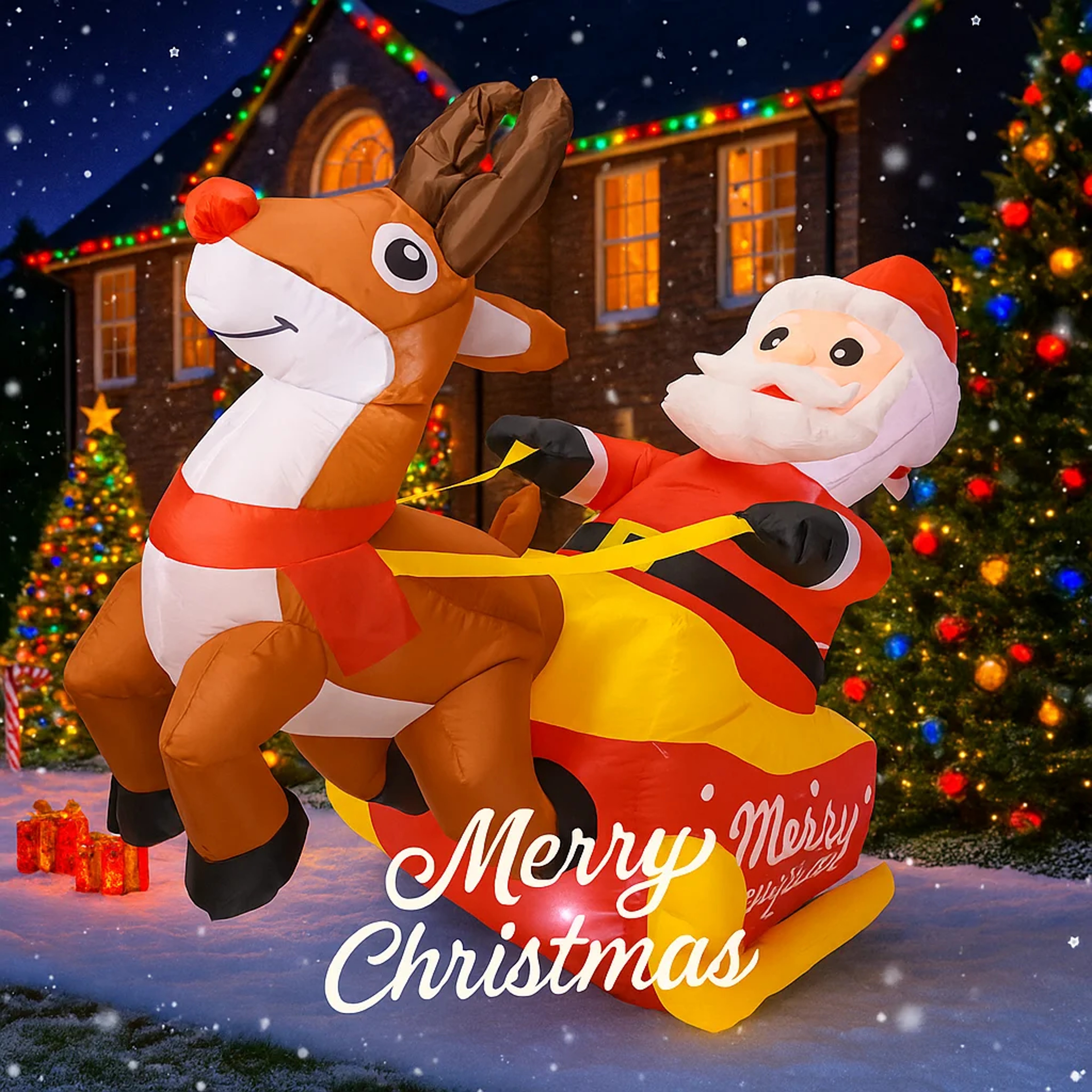 Christmas Home Decoration Ornament Claus Decoration Toy Xmas Inflatable Santa For Outdoor Use Holid 0