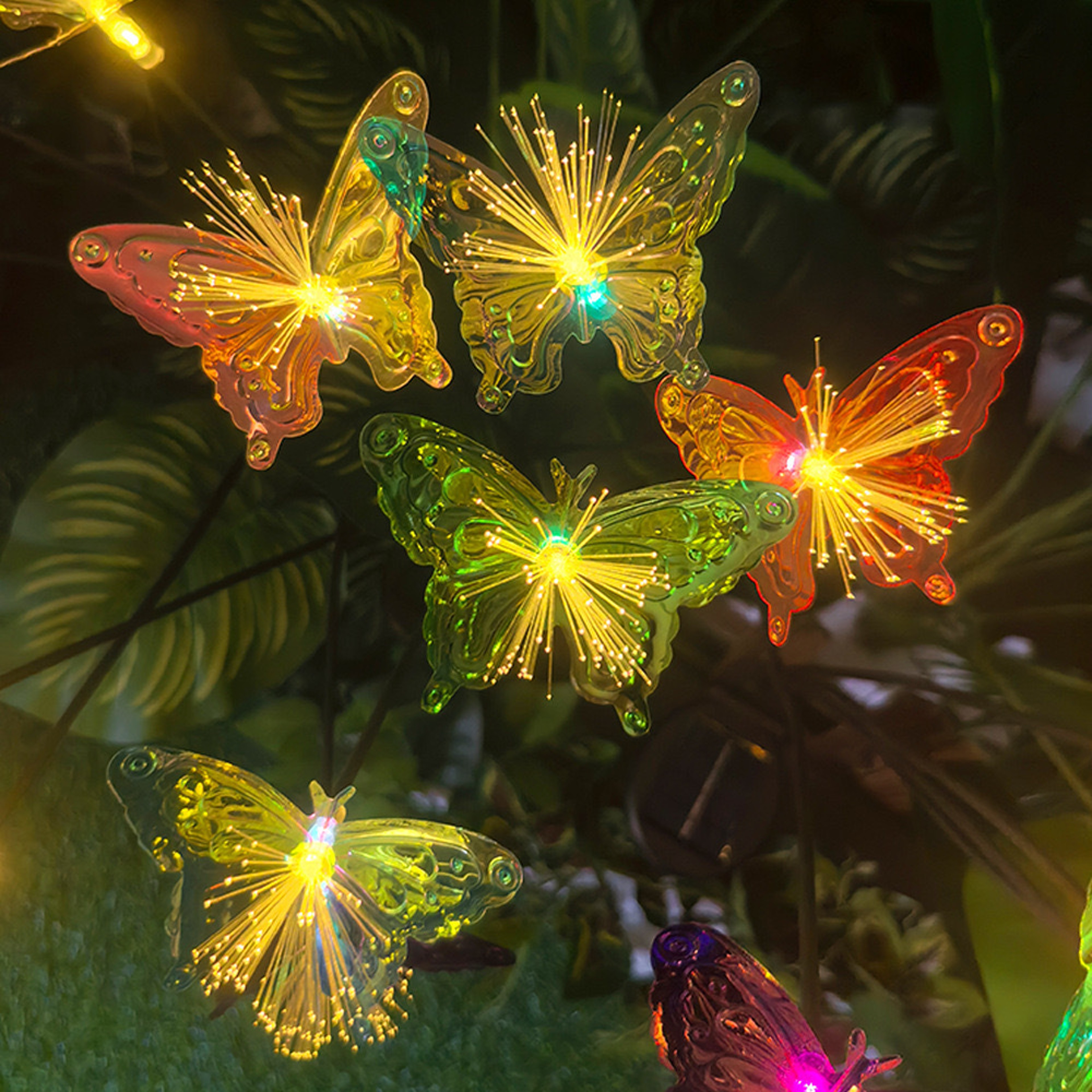 Outdoor Decoration Lawn Light, Solar LED Fiber Optic Butterfly Light, Garden Atmosphere Decoration – view 3