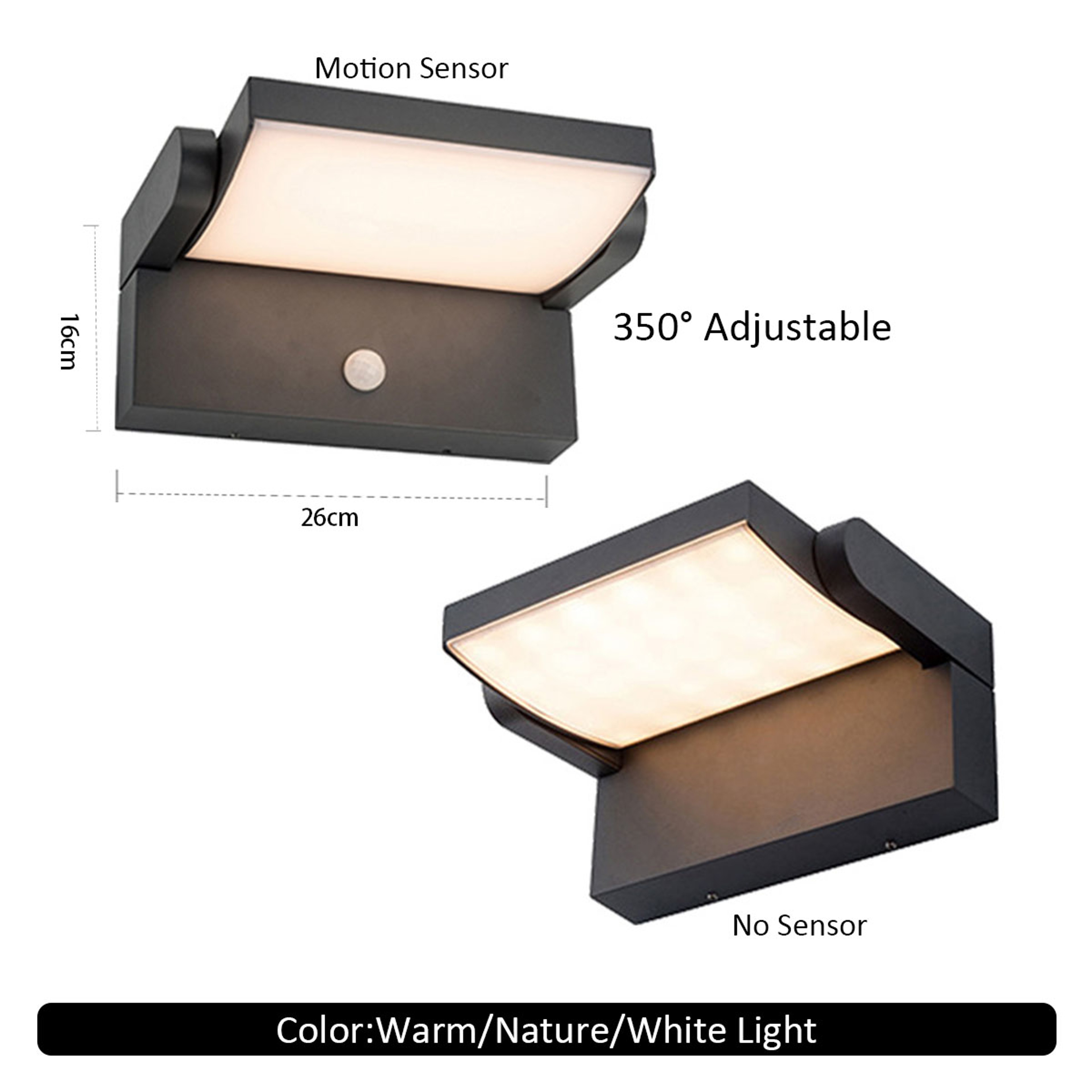 LED Outdoor Wall Light, Waterproof Motion Sensor Wall Lamp for Home Balcony – view 6