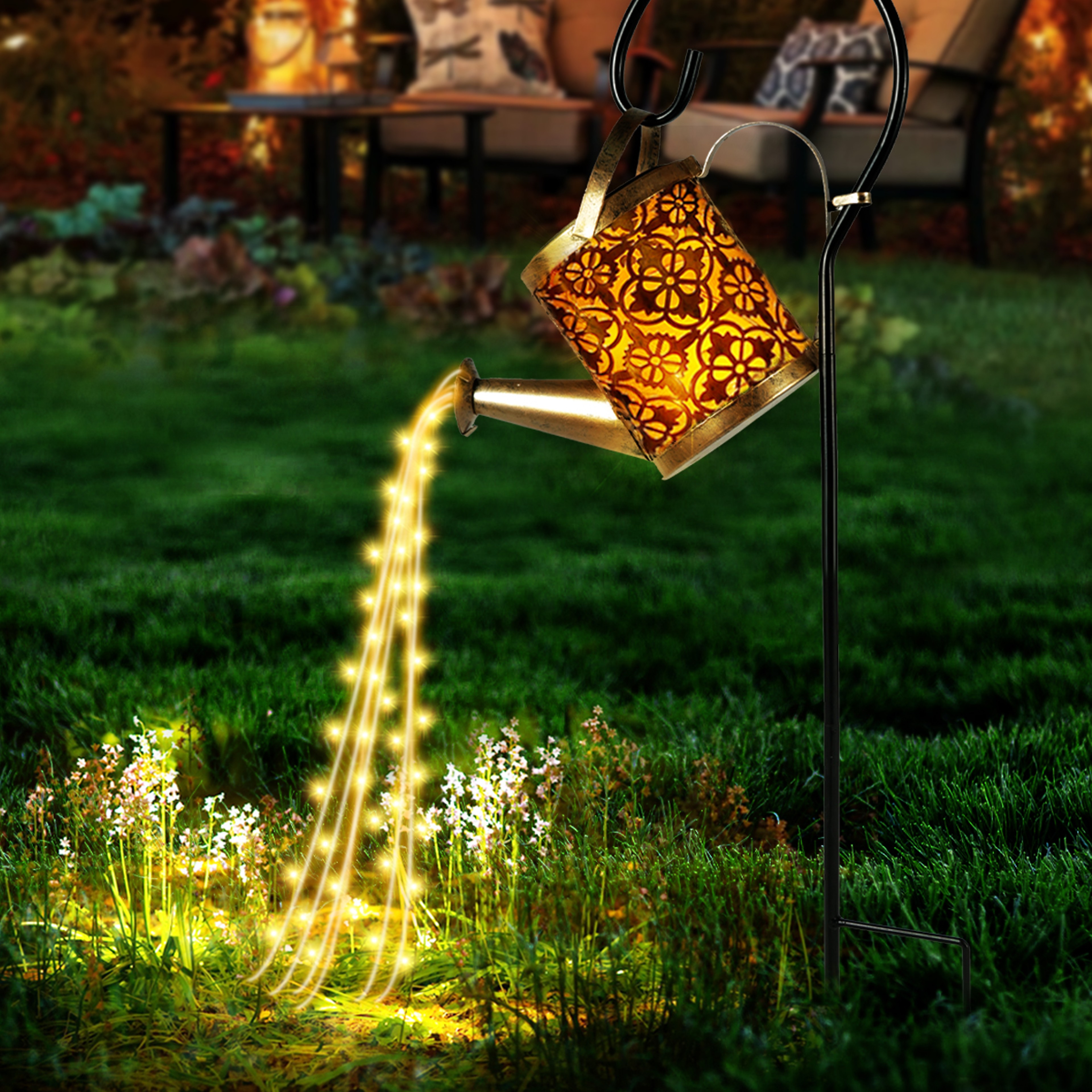 LED Solar Watering Can Light, Waterproof Kettle String Lamp, Hanging Solar Lantern for Outdoor Garden Decor – view 6