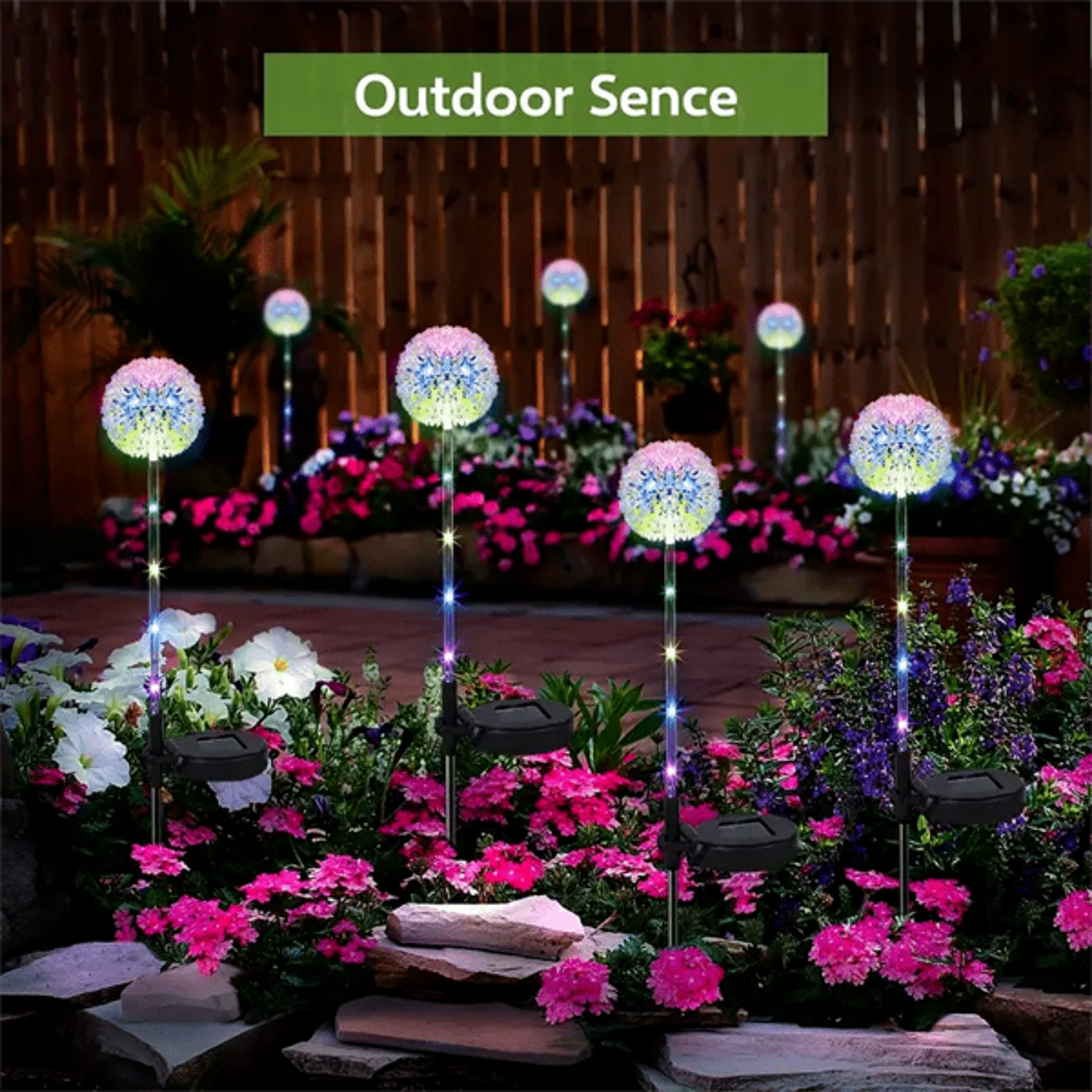 Outdoor Solar LED Dandelion Light Perfect for Courtyard Garden and Landscape Decoration