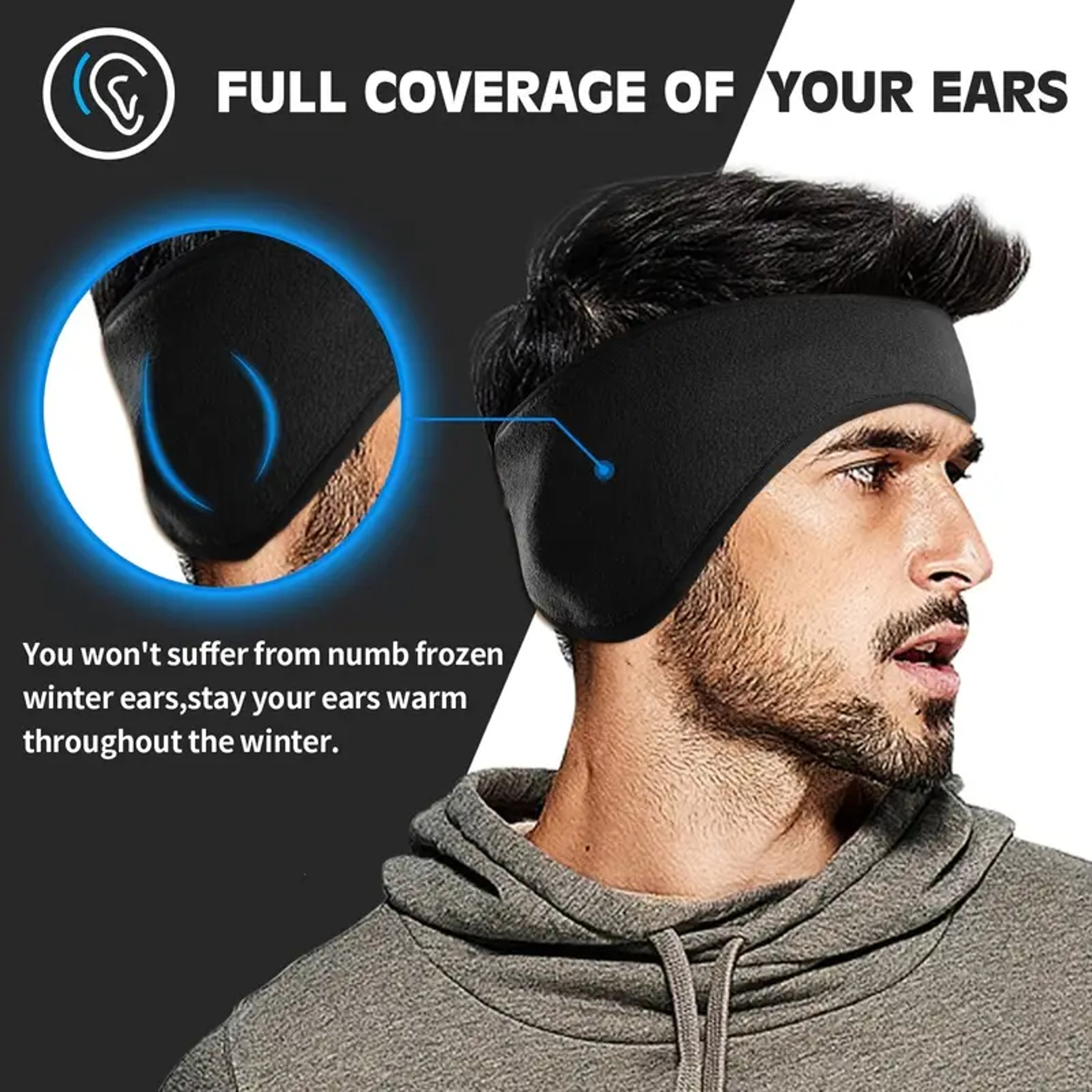 Soft Windproof Ear Warmer Warm Fleece Earmuffs Headband Unisex Outdoor Sports Headbands Ideal For S 1