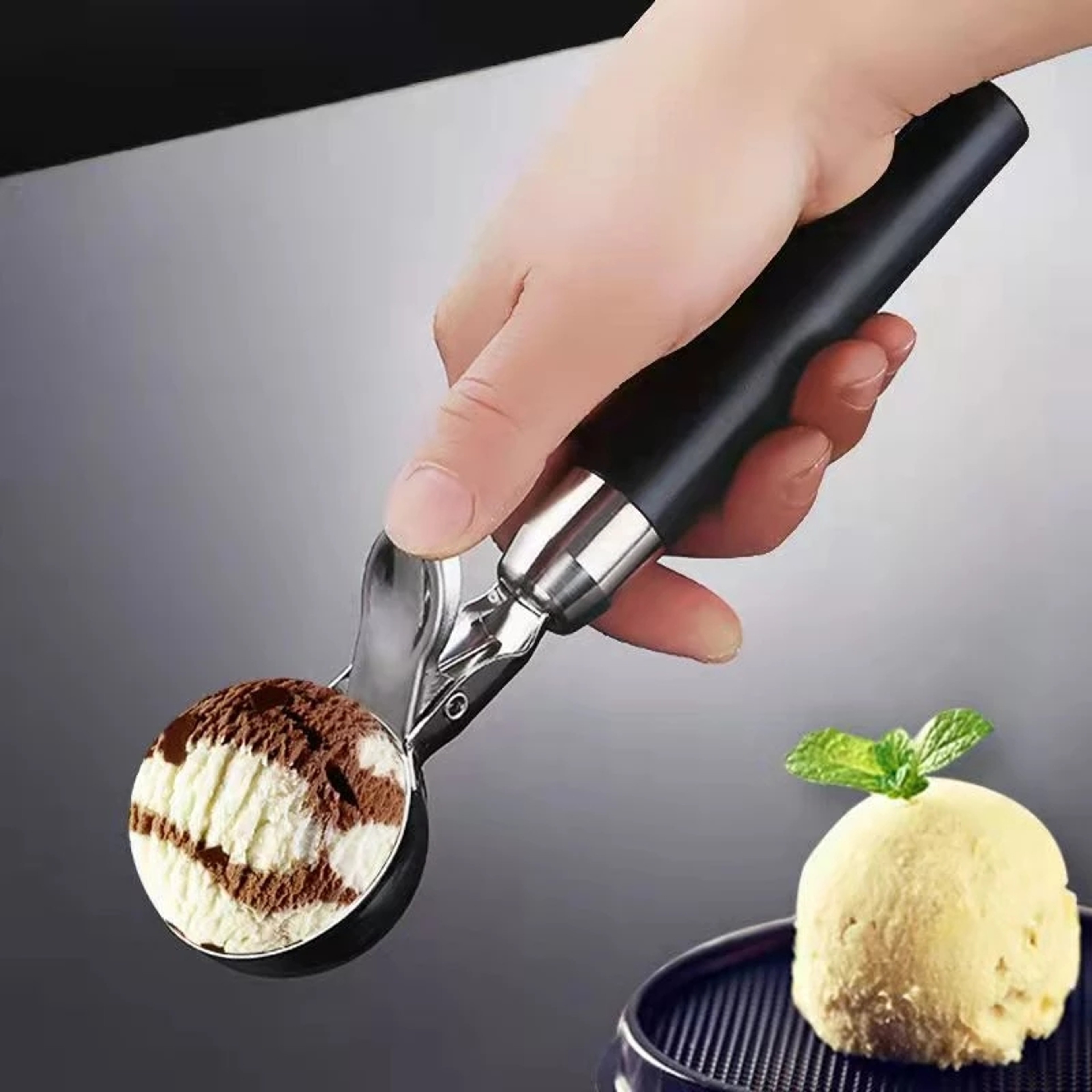 Ice Cream Spoon Premium Stainless Steel Scoop Trigger Gelatos Spoon Frozen Yogurt Kitchen Accessori 0