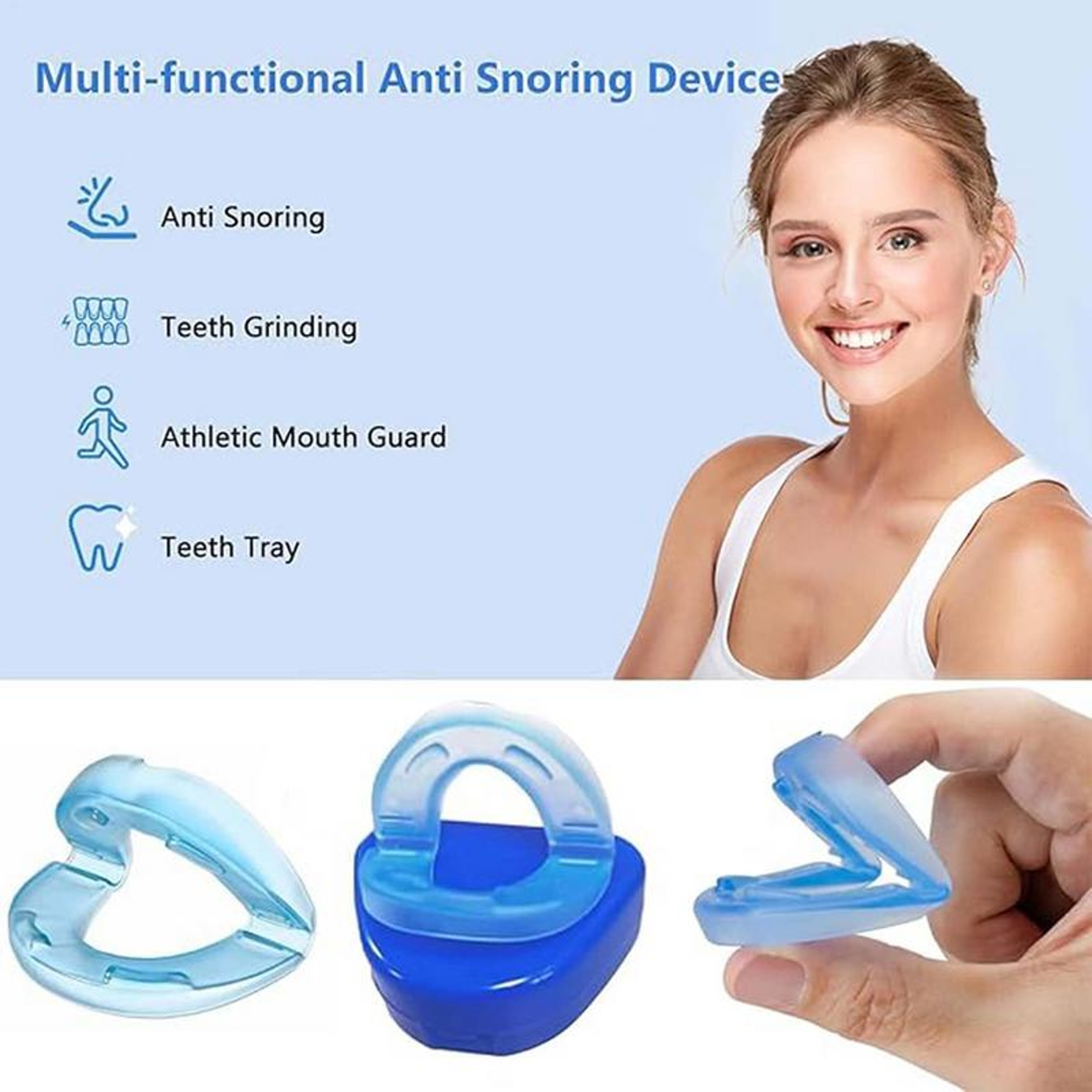 Snore Device Stopper, Anti Snoring Mouthpiece Reusable, Snore Solution for Comfort & Easy Breathing, Reduce Snoring Aid – view 2