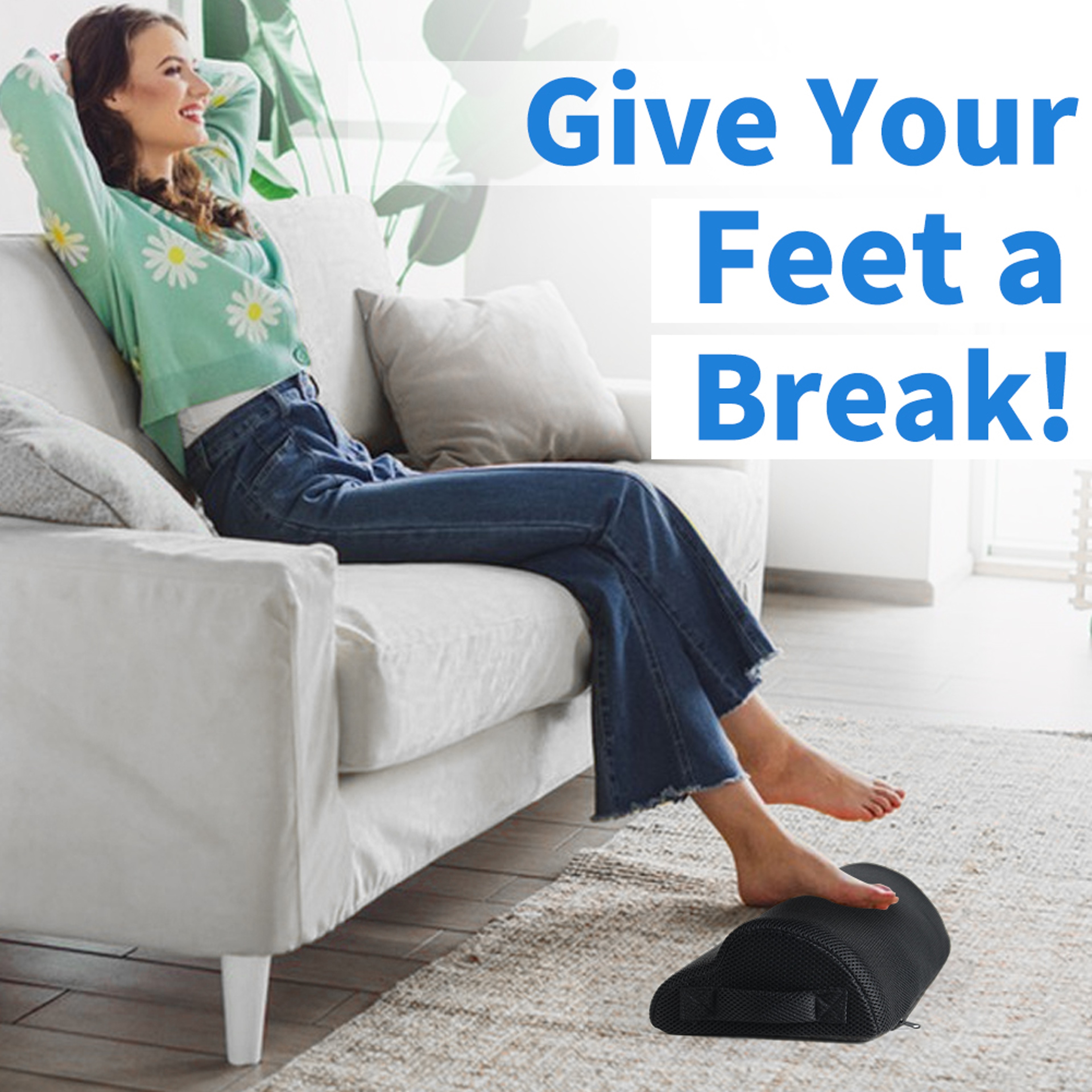 Under Desk Footrest, Memory Foam Office Foot Stool, Leg Elevation Pillow for Gaming & Office Comfort – view 5